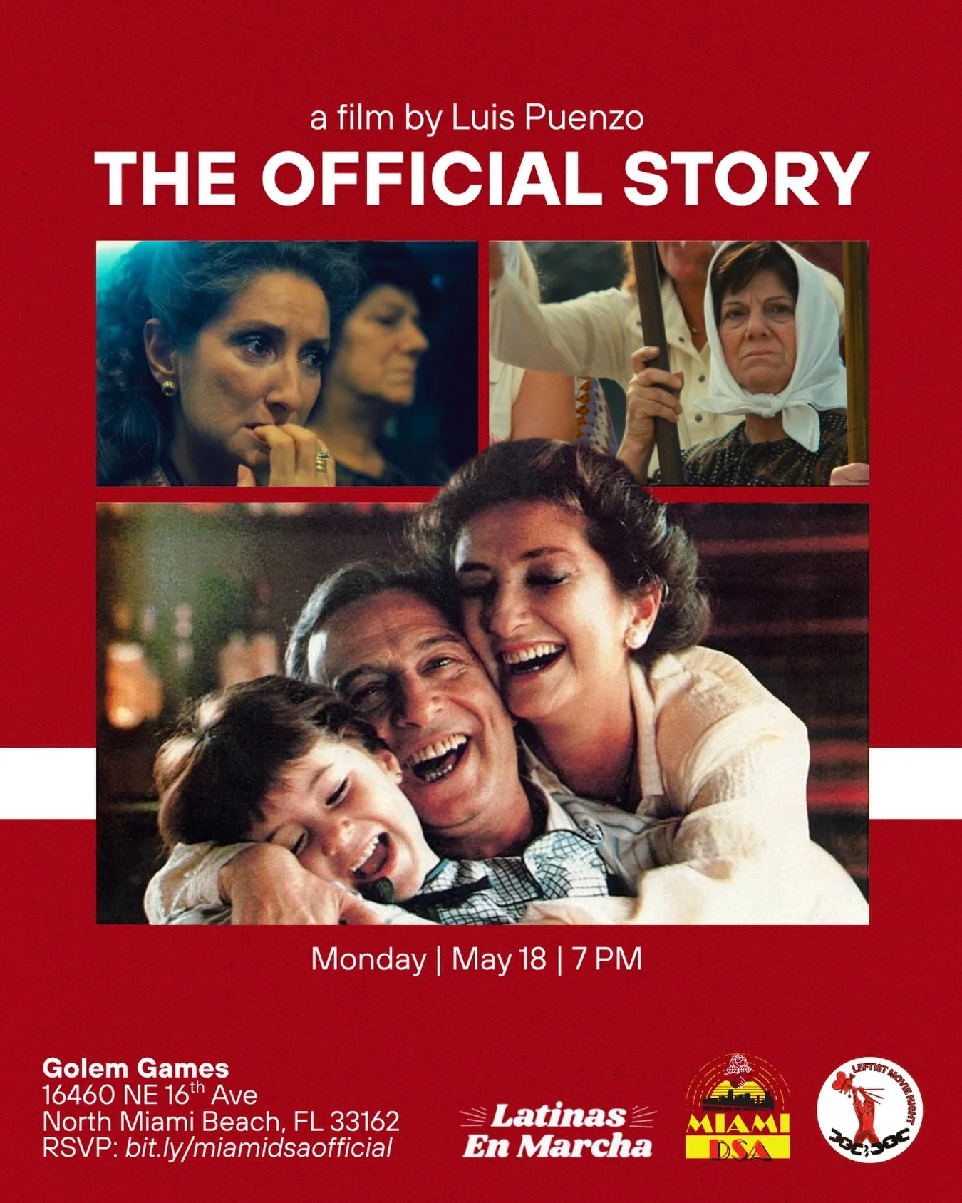 Hola compas! 🌹 

In honor of Mother&rsquo;s Day and in collaboration with @latinasenmarcha , Leftist Movie Night is screening the Argentinian masterpiece THE OFFICIAL STORY, directed by Luis Puenzo. This was the first Latin American film to win an O