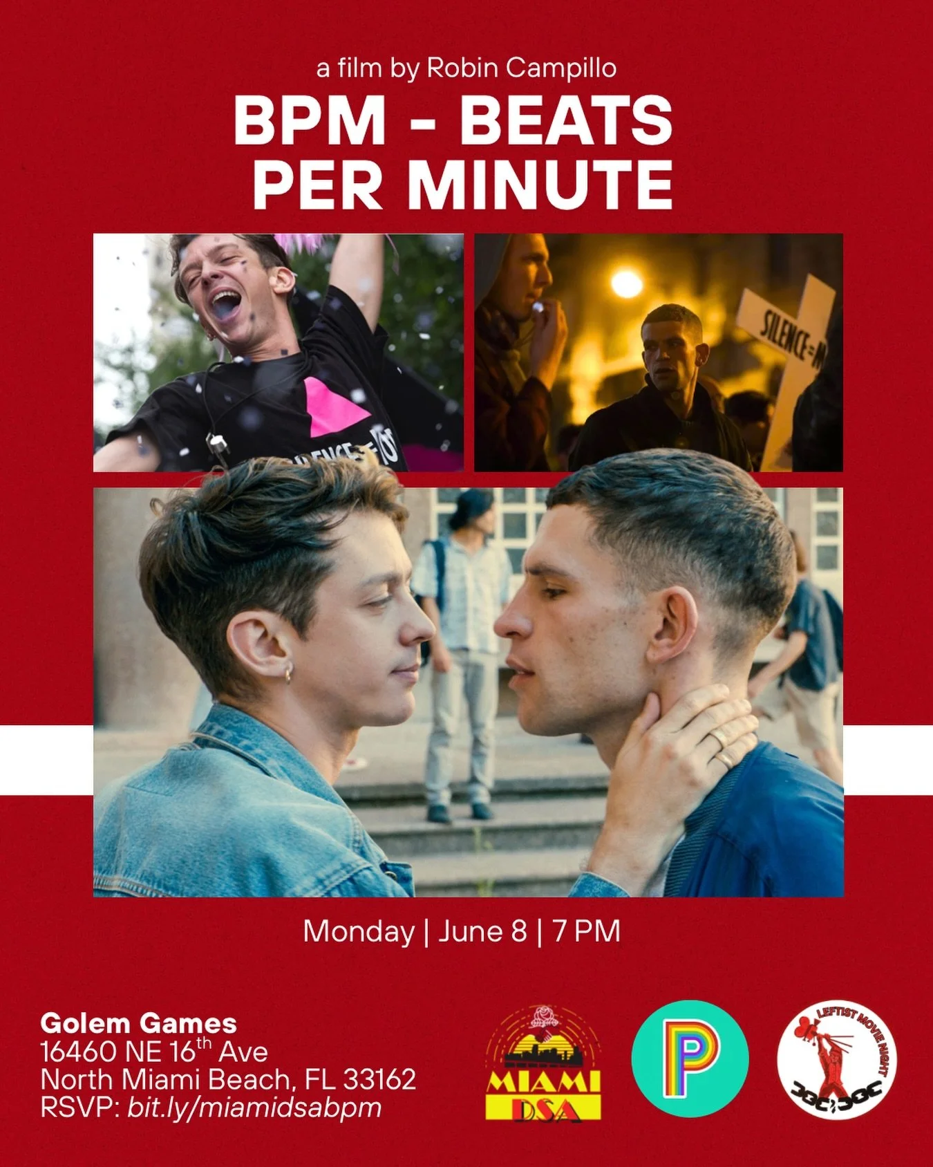 Hey comrades! 🏳️&zwj;🌈 🏳️&zwj;⚧️ 🌹 

In honor of Pride Month, we&rsquo;re screening one of the best queer films of the 21st century so far and one of the greatest films ever made about organizing: BPM - BEATS PER MINUTE, directed by Robin Campill