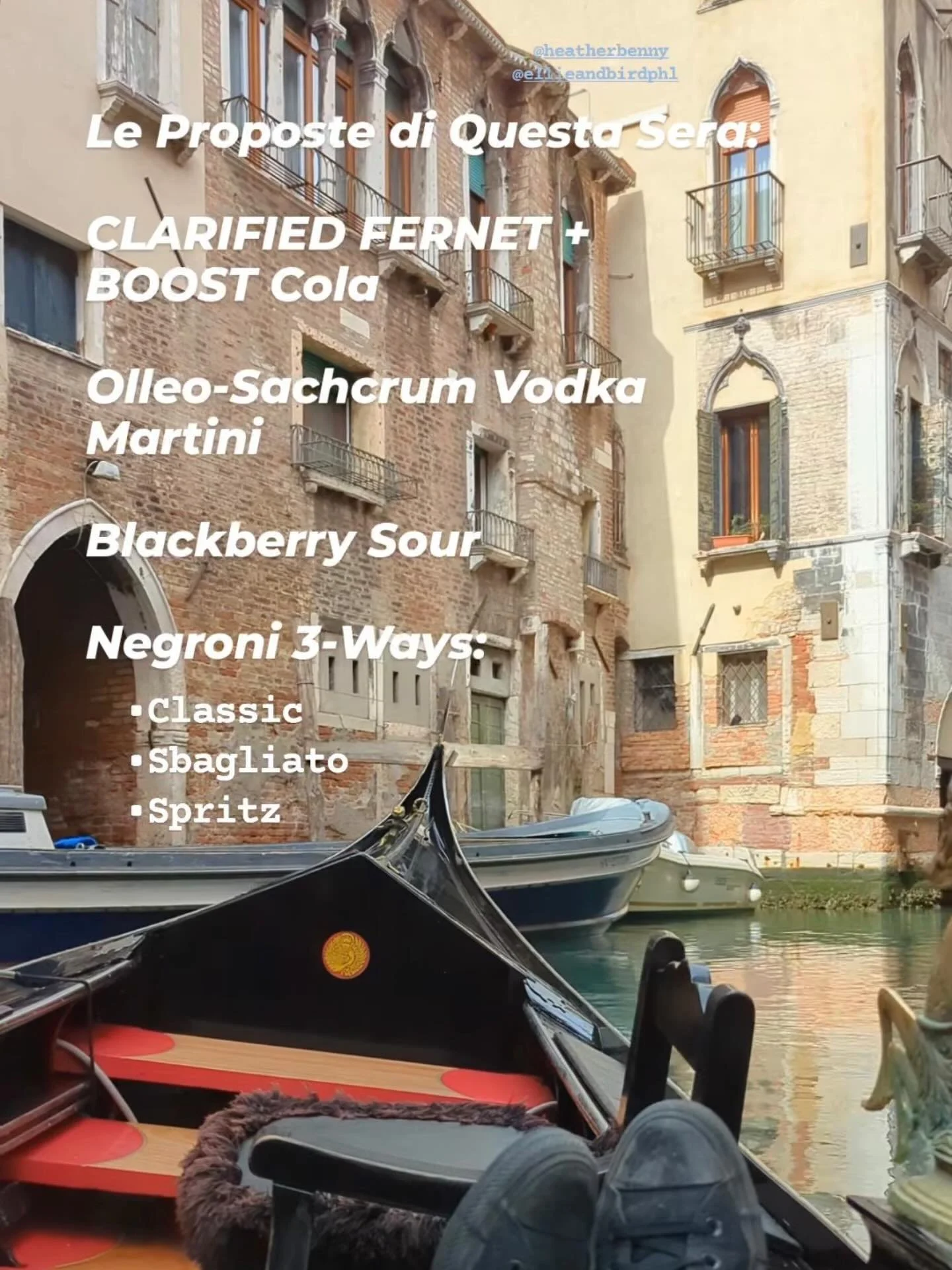 Tonight's cocktail lineup! COME THROUGH 😃
