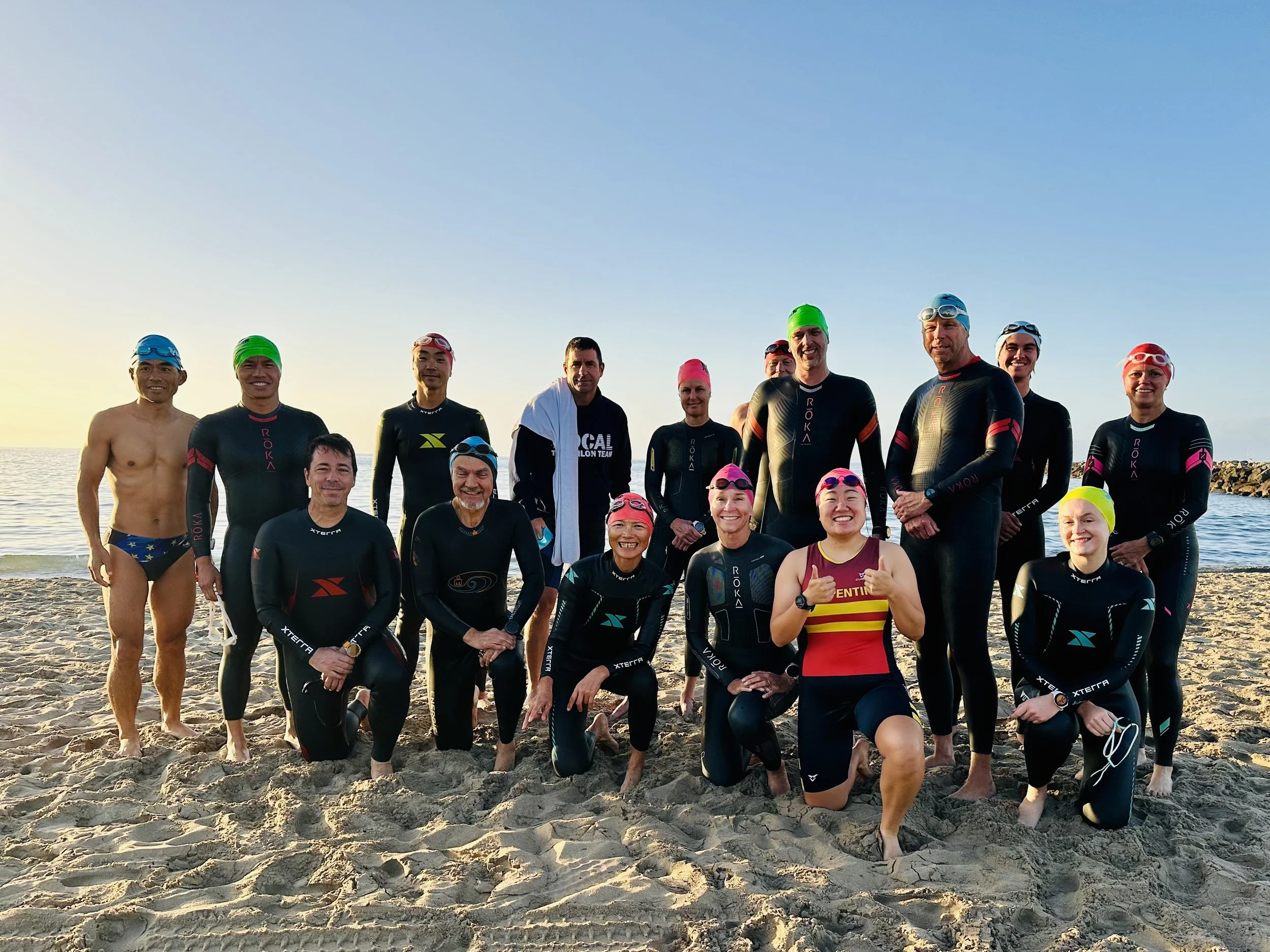 Irvine Orange County Triathlon Team at CDM open water swim
