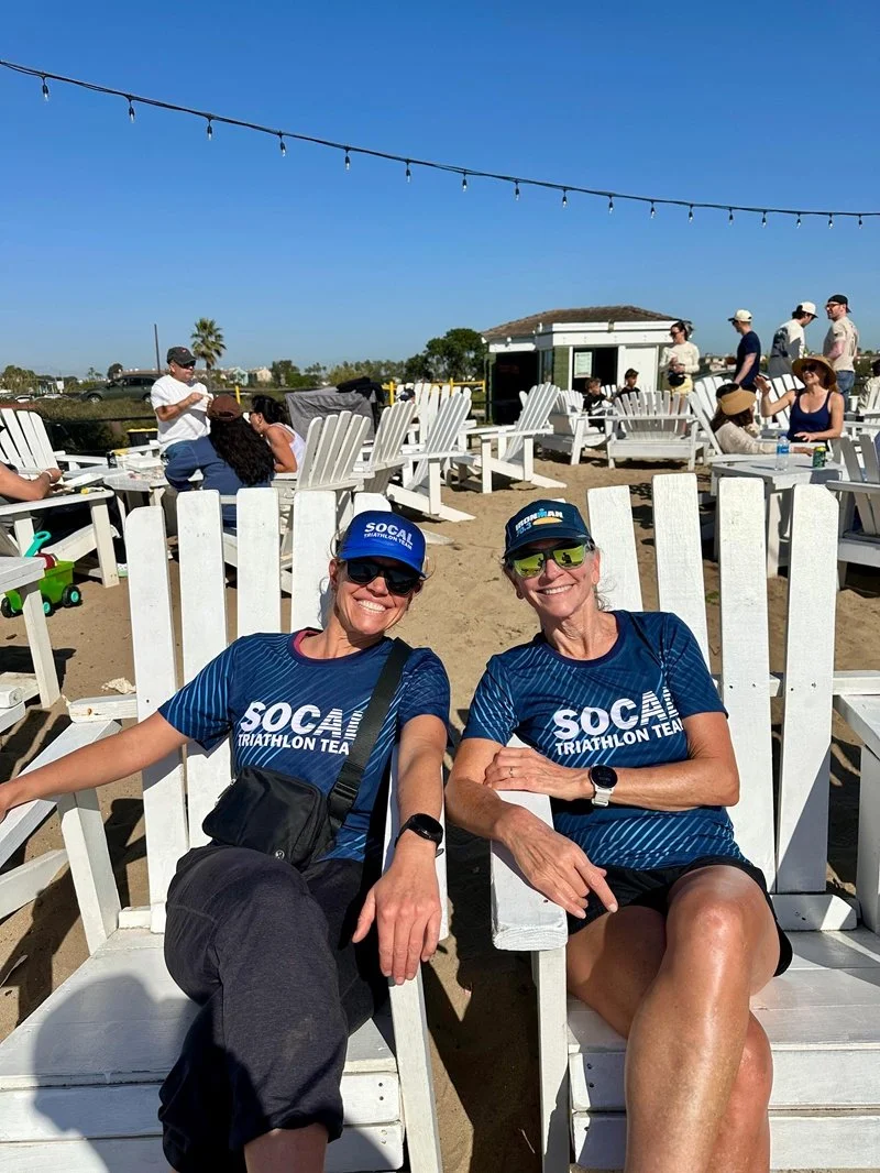 Irvine Orange County Triathlon Team at Surf City after party, Feb 2026