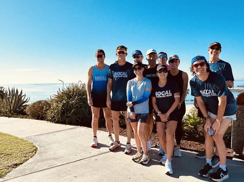 Group photo of Triathlon Team from Irvine, Orange County -  long run progressive run prep for Oceanside 70.3
