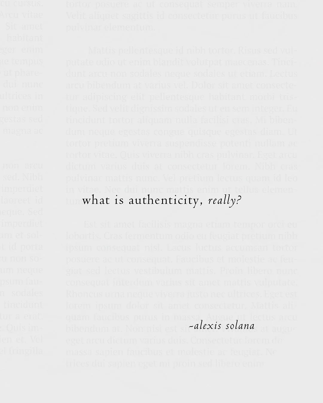 I&rsquo;ve been sitting with this reflection for some time 

Because much of my work with women is about &ldquo;the way of authenticity&rdquo; 

I am perpetually looking deep into the barrel of this topic, 

Reverse engineering where/how we went deep