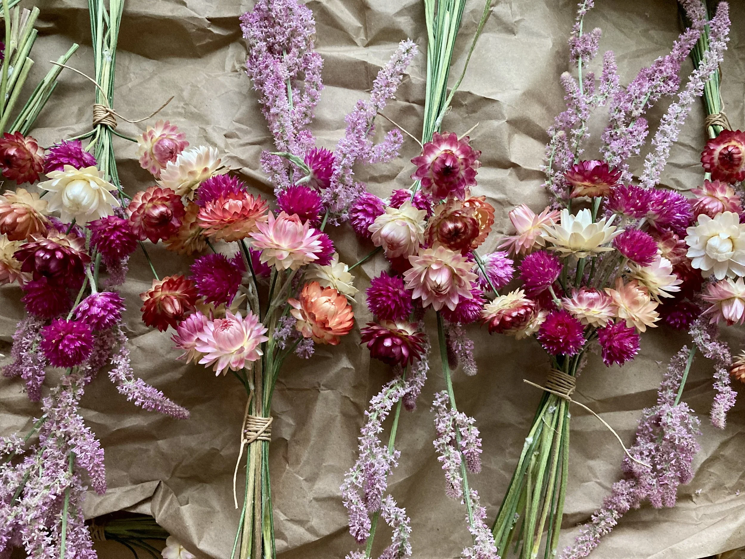 Strawflower bouquets
