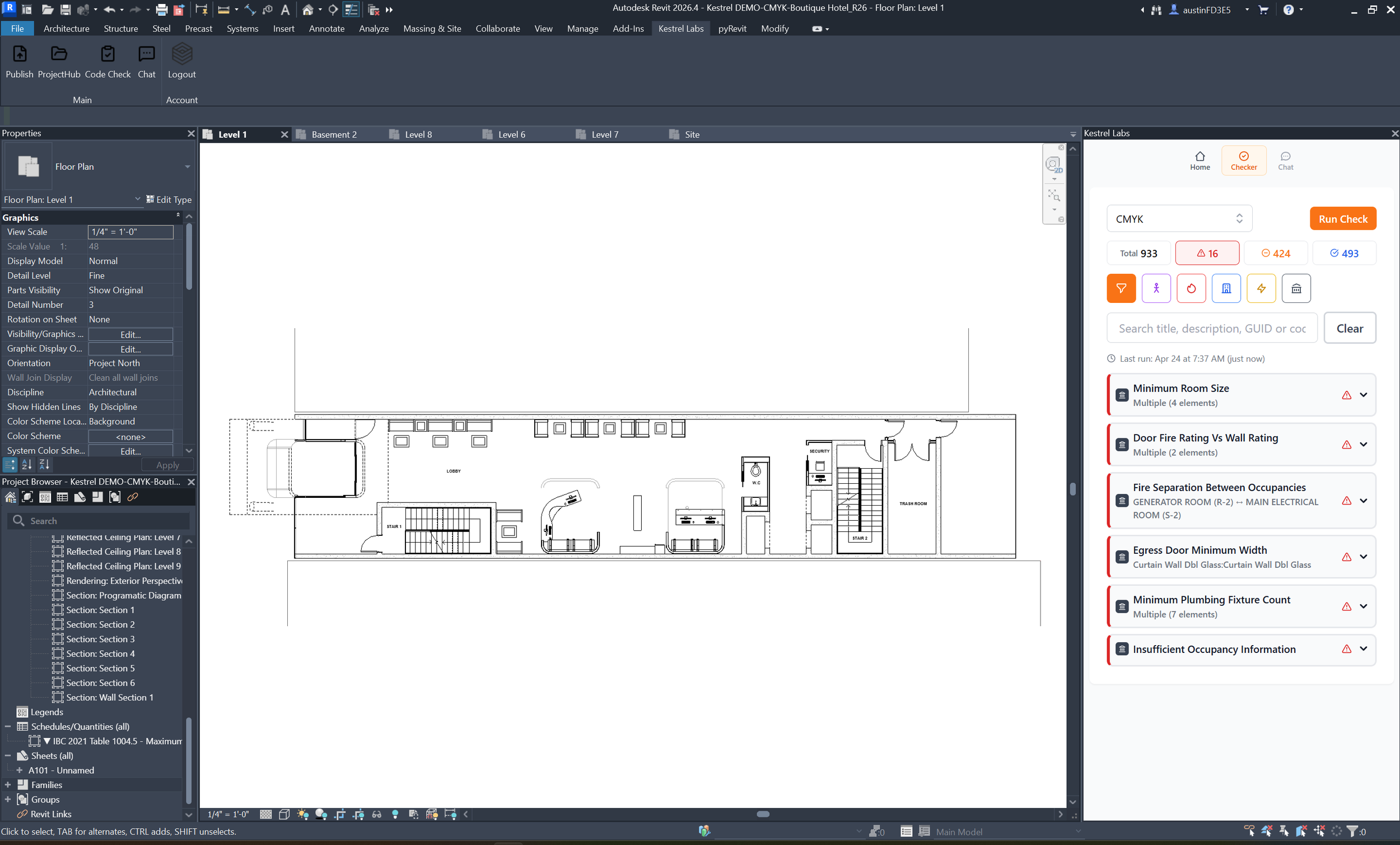 Software tools used for building code compliance inside BIM models and design workflows