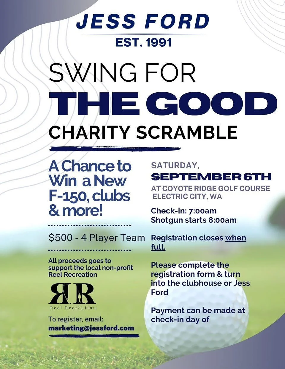 We&rsquo;re honored and incredibly grateful to be chosen by Jess Ford as the recipient of this year&rsquo;s &quot;Swing for the Good&quot; Charity Golf Scramble! 💙

⛳️ Want to support a great cause and have a chance to win a new F-150, golf clubs, a