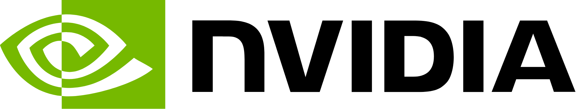 NVIDIA logo with a stylized eye symbol and the text 'NVIDIA' in black.