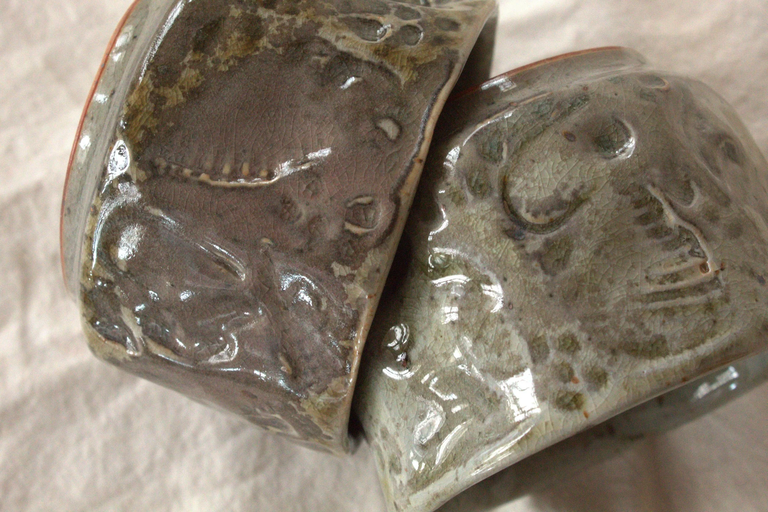 beachcomber espresso cups in celadon and shino