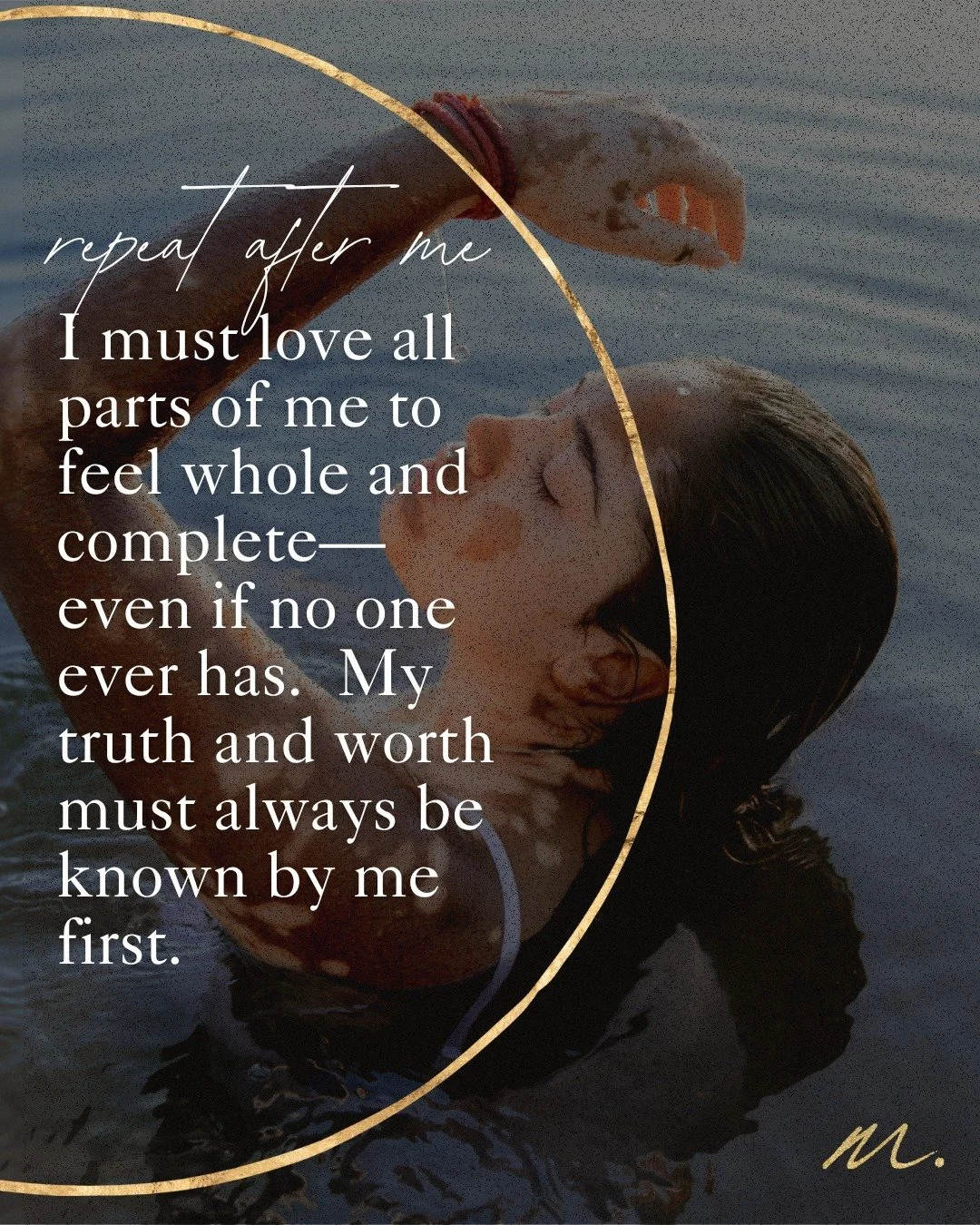 Read it again&hellip; and then say it out loud. 🗝✨⁣
⁣
You don&rsquo;t need the world to validate you before you feel whole.⁣
You don&rsquo;t need every part of your past to be understood before you claim your worth.⁣
⁣
You need you.⁣
Your own love.⁣