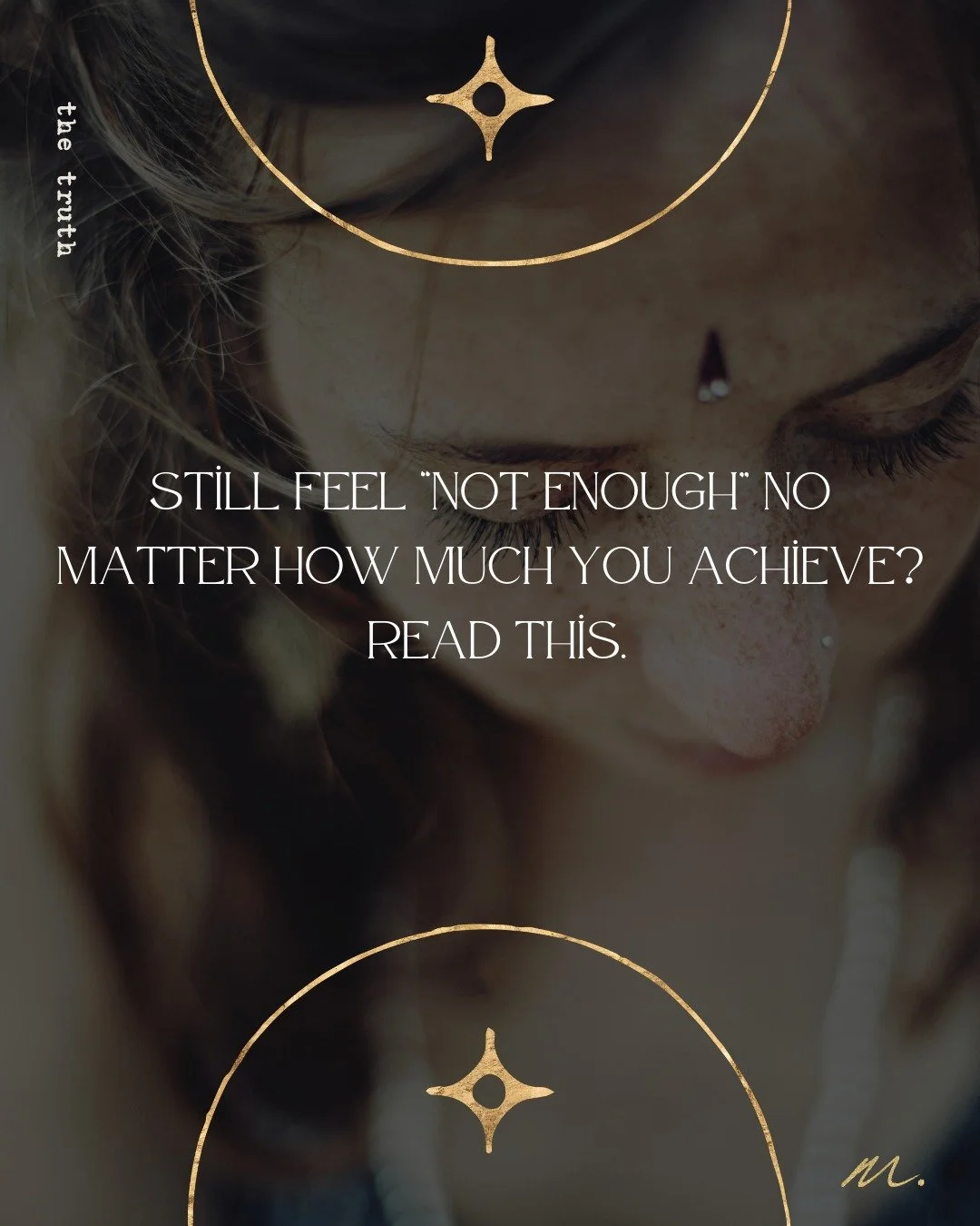 You&rsquo;ve achieved the things.⁣
Done the healing.⁣
Earned the accolades.⁣
⁣
&hellip;𝘢𝘯𝘥 𝘴𝘵𝘪𝘭𝘭 𝘧𝘦𝘦𝘭 &ldquo;𝘯𝘰𝘵 𝘦𝘯𝘰𝘶𝘨𝘩.&rdquo;⁣
⁣
𝗕𝗲𝗰𝗮𝘂𝘀𝗲 𝗻𝗼 𝗮𝗰𝗰𝗼𝗺𝗽𝗹𝗶𝘀𝗵𝗺𝗲𝗻𝘁 𝗰𝗮𝗻 𝗼𝘃𝗲𝗿𝘄𝗿𝗶𝘁𝗲⁣
𝘁𝗵𝗲 𝘀𝗶𝗹𝗲𝗻𝘁 𝘀