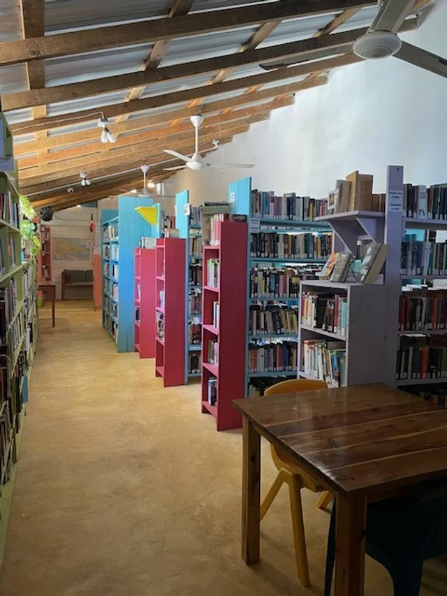 Interior of Biblioteca Anacaona library ACES has supported located in Las Terrenas, Dominican Republic. 