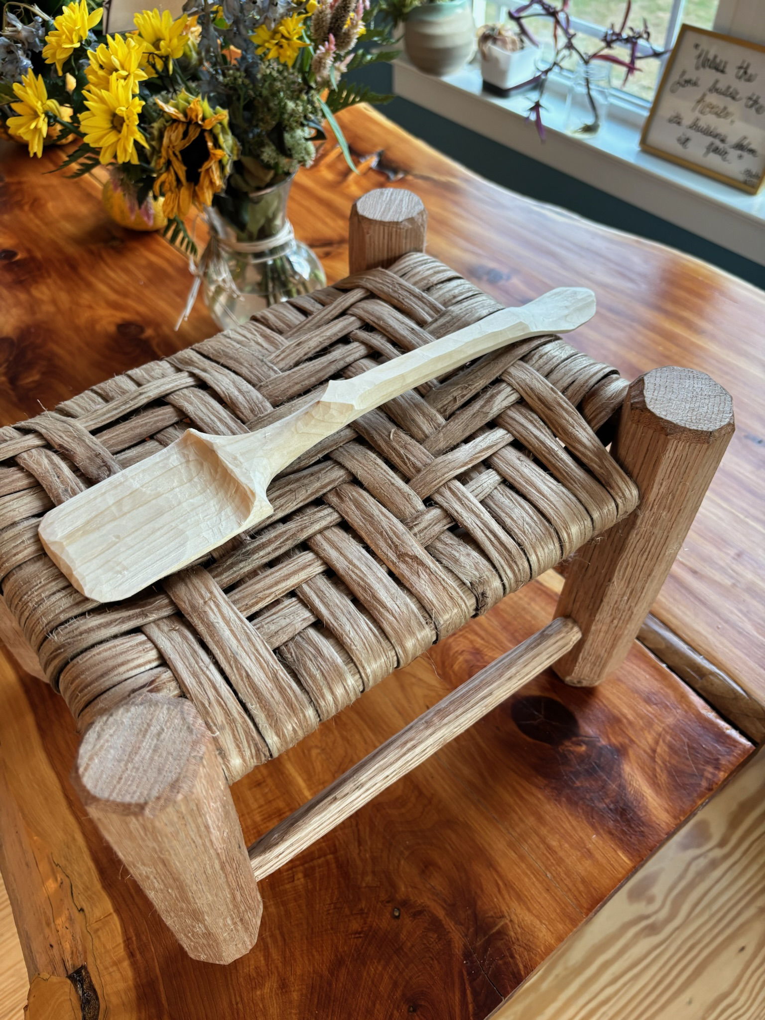Carved Spatula on Footstool