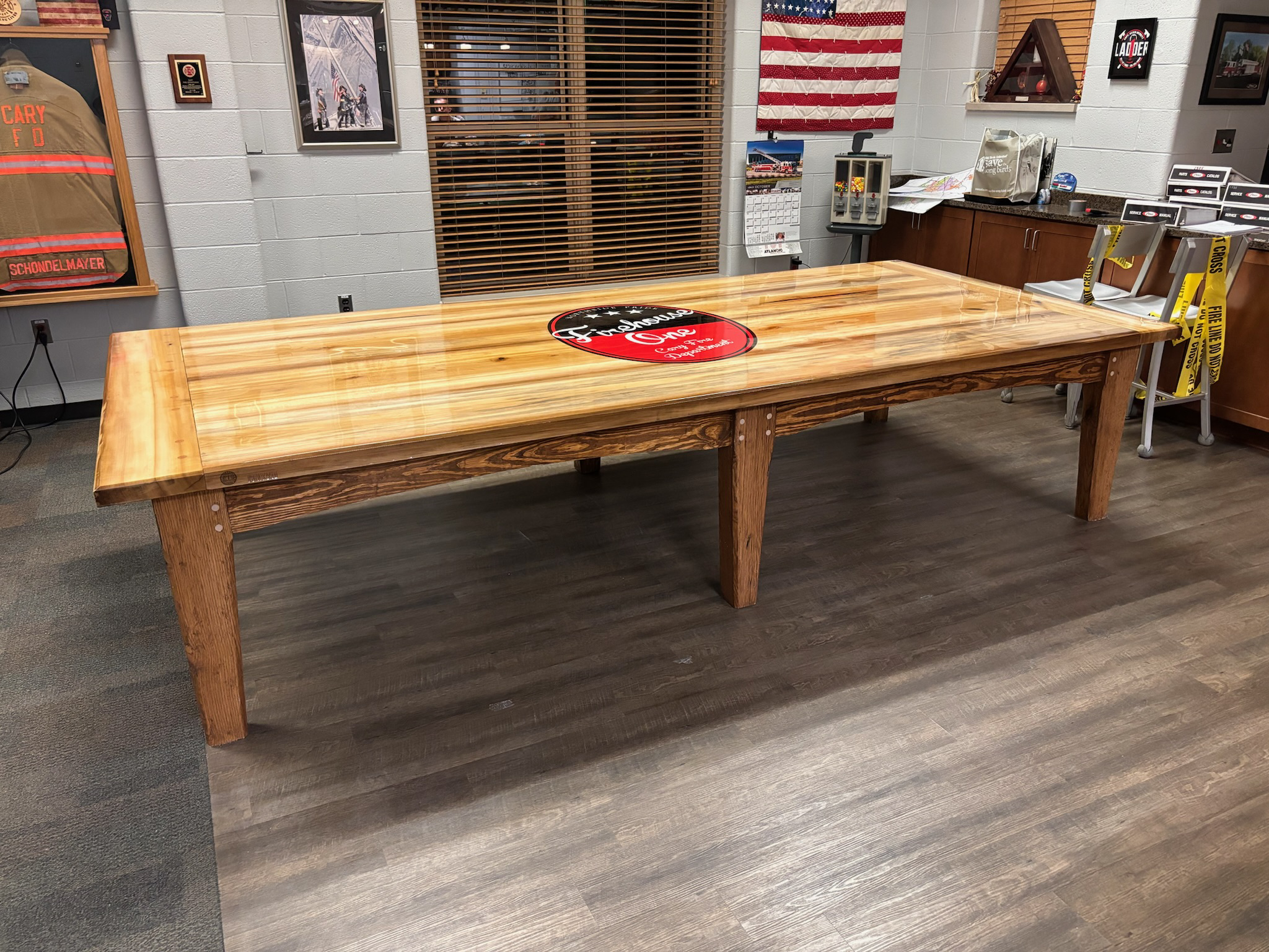 Firehouse table- seats 12