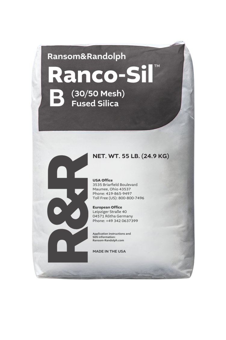 Ranco-Sil™ B (30/50 mesh) fused silica sand - 55 lbs.