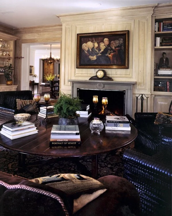 Wood paneling, built-in bookcase, fireplace….jpg