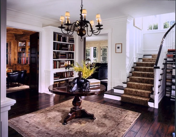 Entry staircase, entry table, staircase runner….jpg