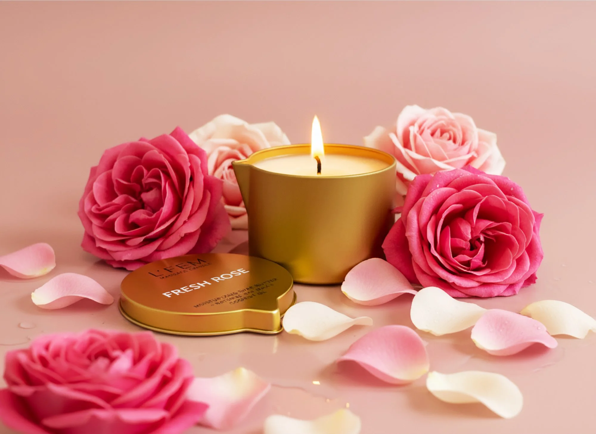 Fresh Rose Massage Candle - 8oz