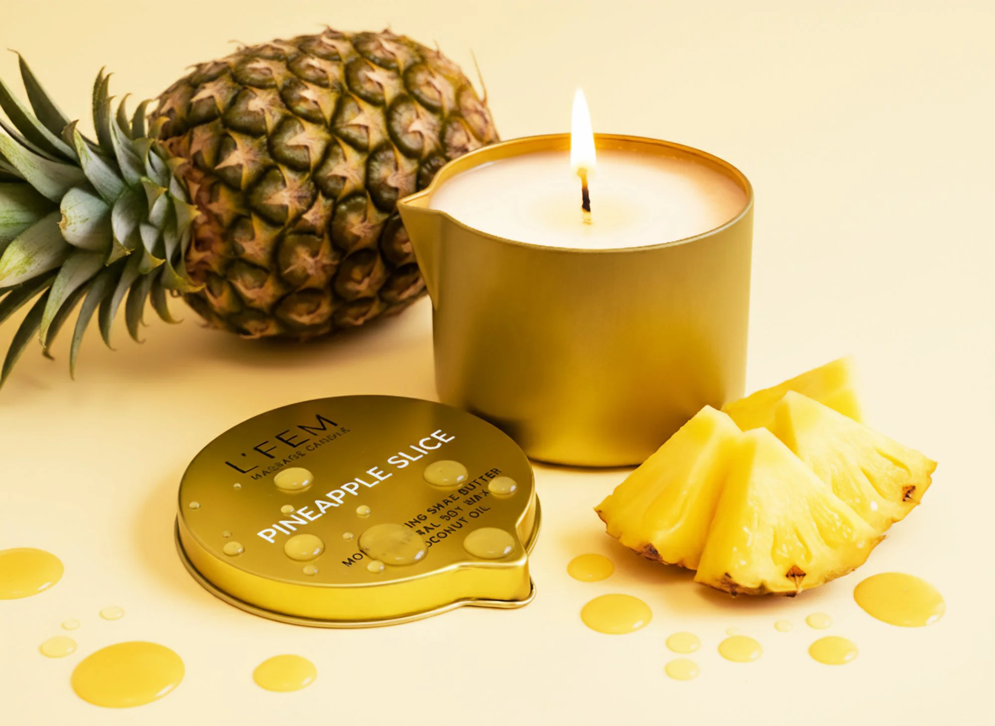 Pineapple Slice Massage Candle - 8oz