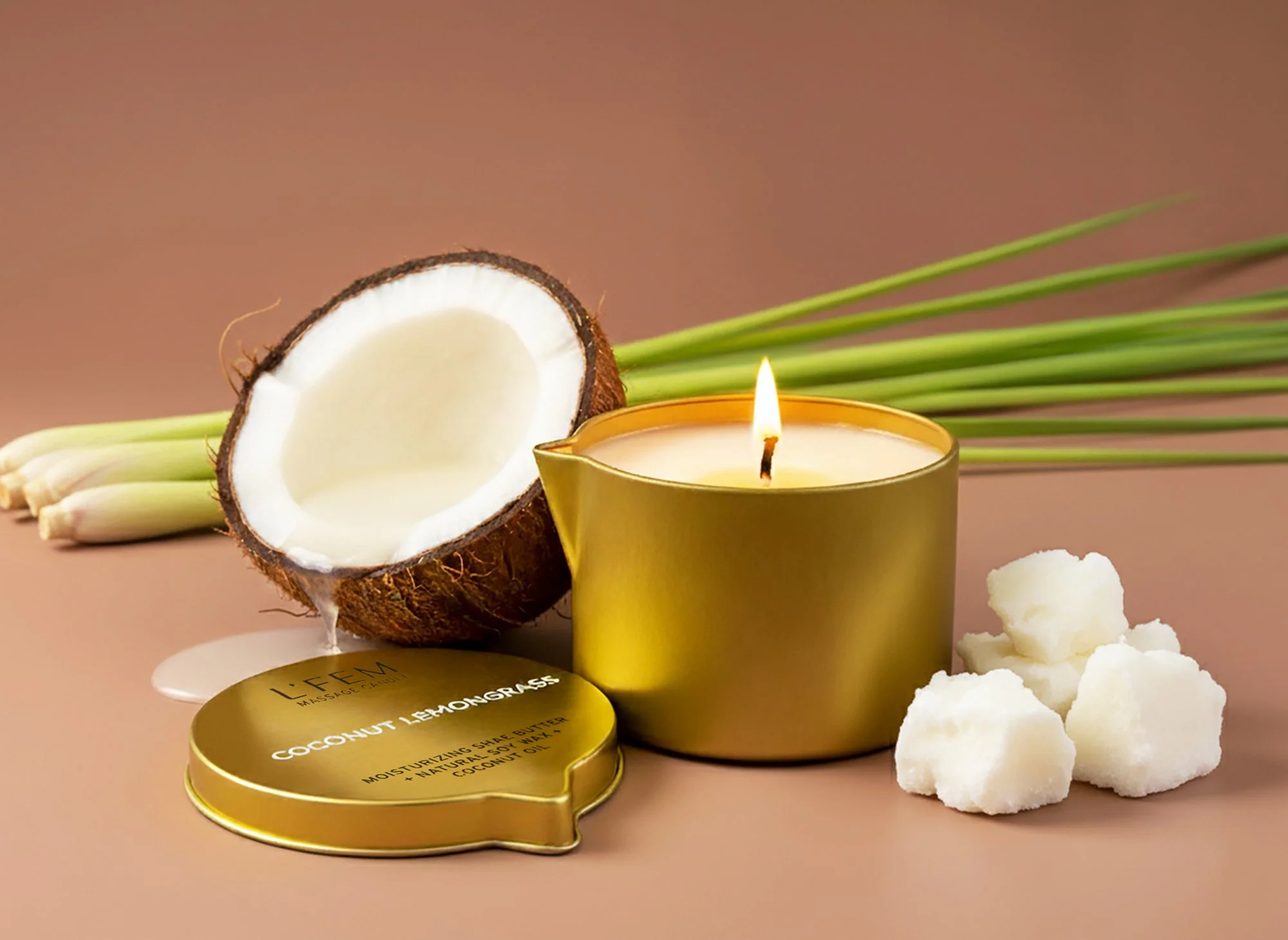 Coconut Lemongrass Massage Candle - 8oz