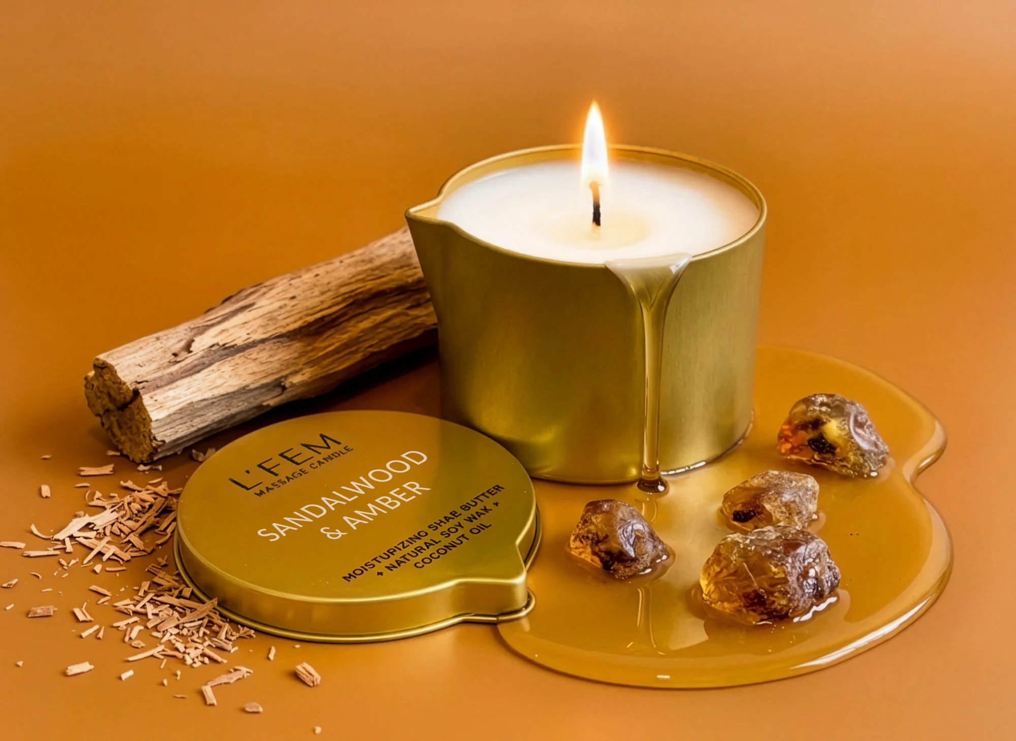 Sandalwood & Amber Massage Candle - 8oz
