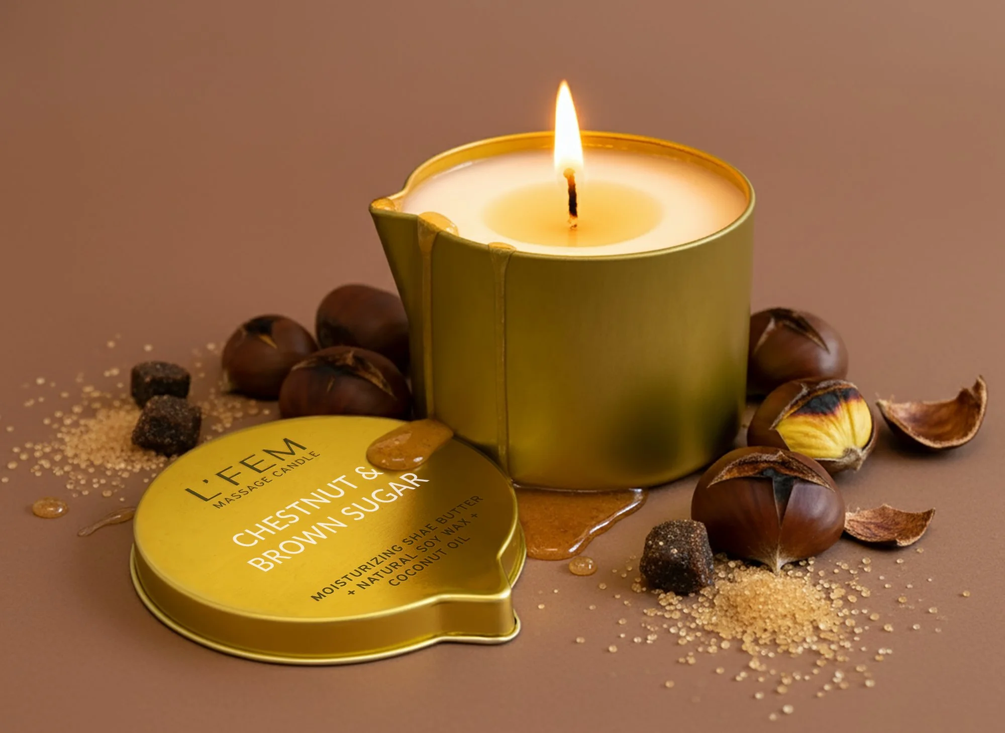 Chestnut and Brown Sugar Massage Candle - 8oz