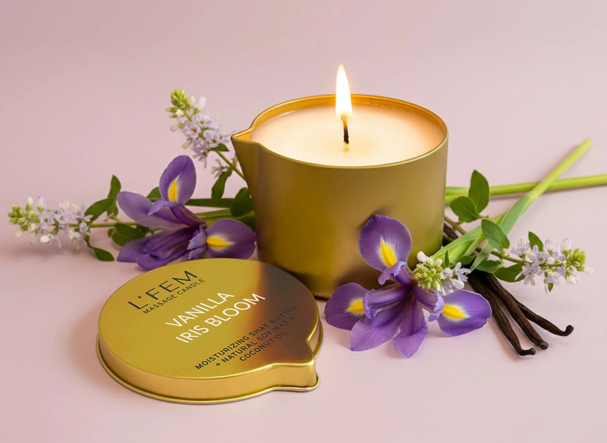 Vanilla Iris Bloom Massage Candle - 8oz