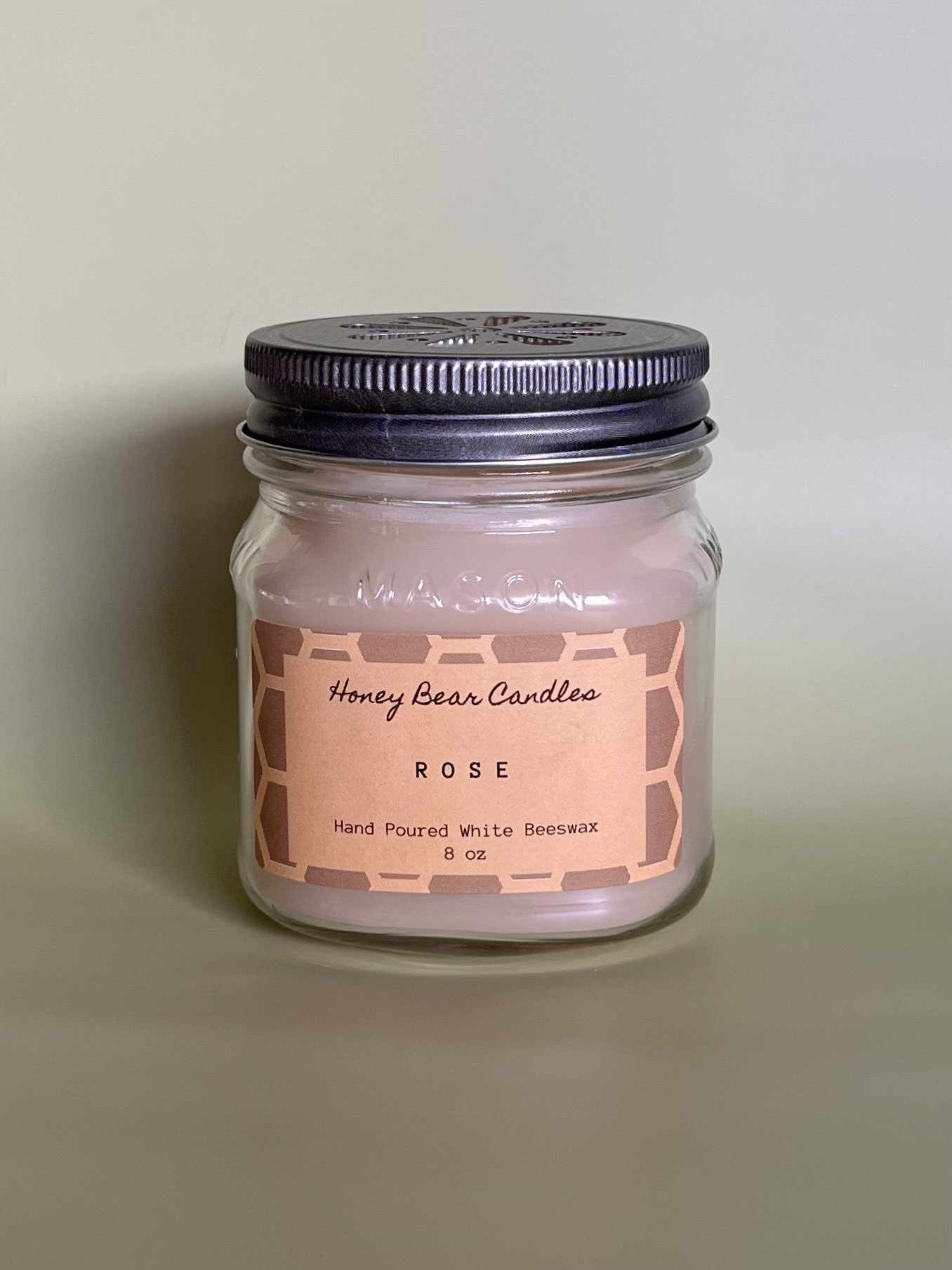Rose Candle - White Beeswax