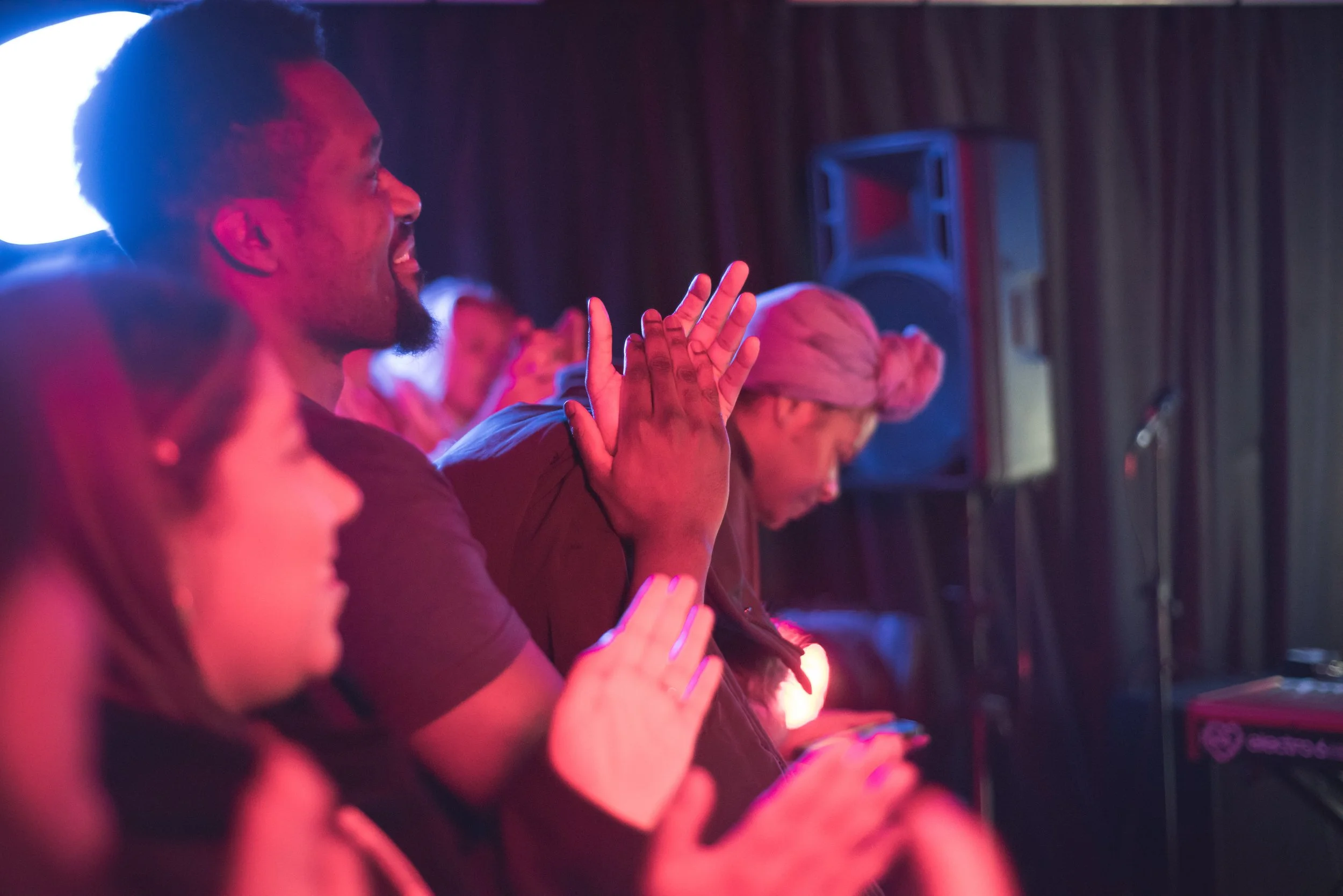 Crowd Cheering at Cargo Rooms Live Music Event