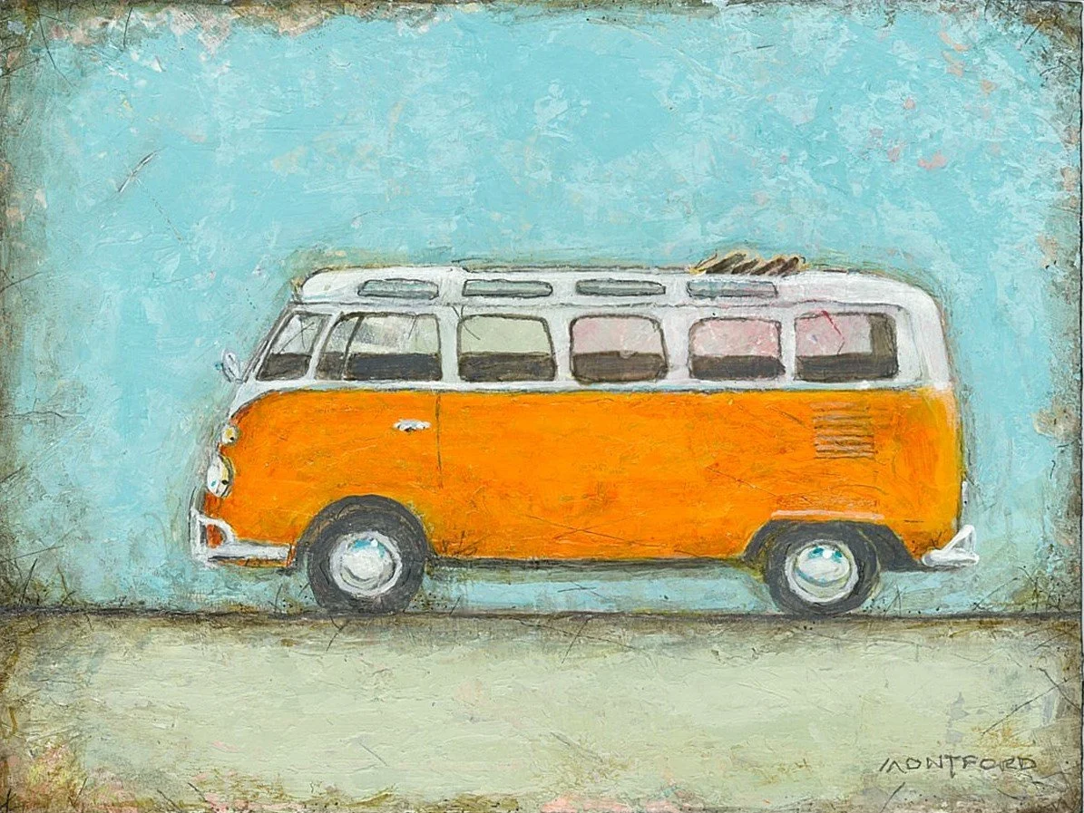 ORANGE CRUSH - 4 1/2" x 6" (11.43 x 15.24 cm), mixed media - acrylic on paper - NFS