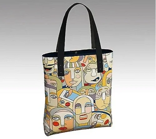 Faces market tote bag front
