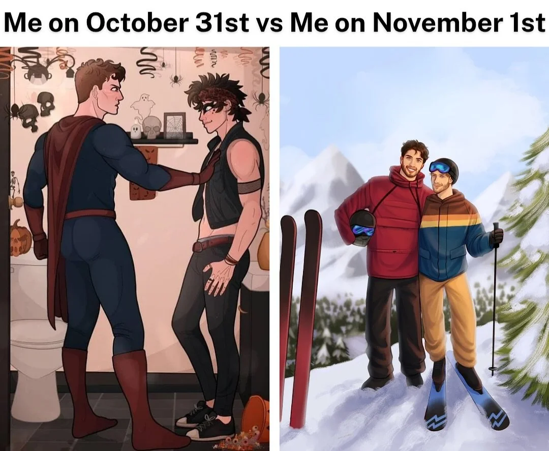 Anyone else? 😂🙋&zwj;♀️ All in December is now LIVE! 

Straight from The Reality of Wanting My Bully Halloween scene (which I can&rsquo;t wait for you all to read next month!) to All in December vibes ❄️🎿

Bully Halloween art by @kierofoxen 
All in