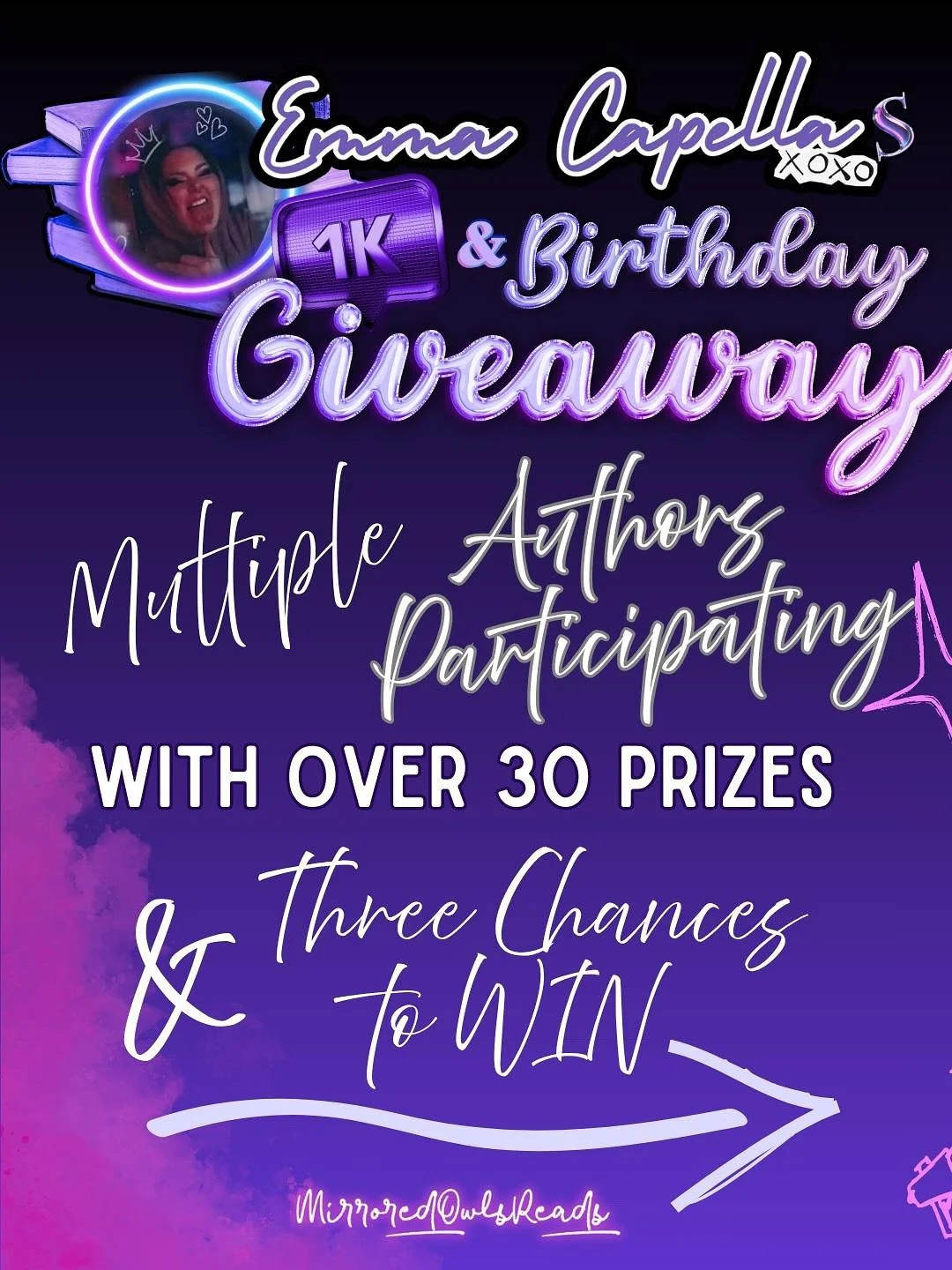 🎉 GIVEAWAY ANNOUNCEMENT! 🎉

Head over to the original post on @mirroredowlsreads to celebrate her 1K followers &amp; birthday giveaway! 🥳

You won&rsquo;t want to miss this &mdash; there are 3 incredible prize bundles up for grabs, filled with ove