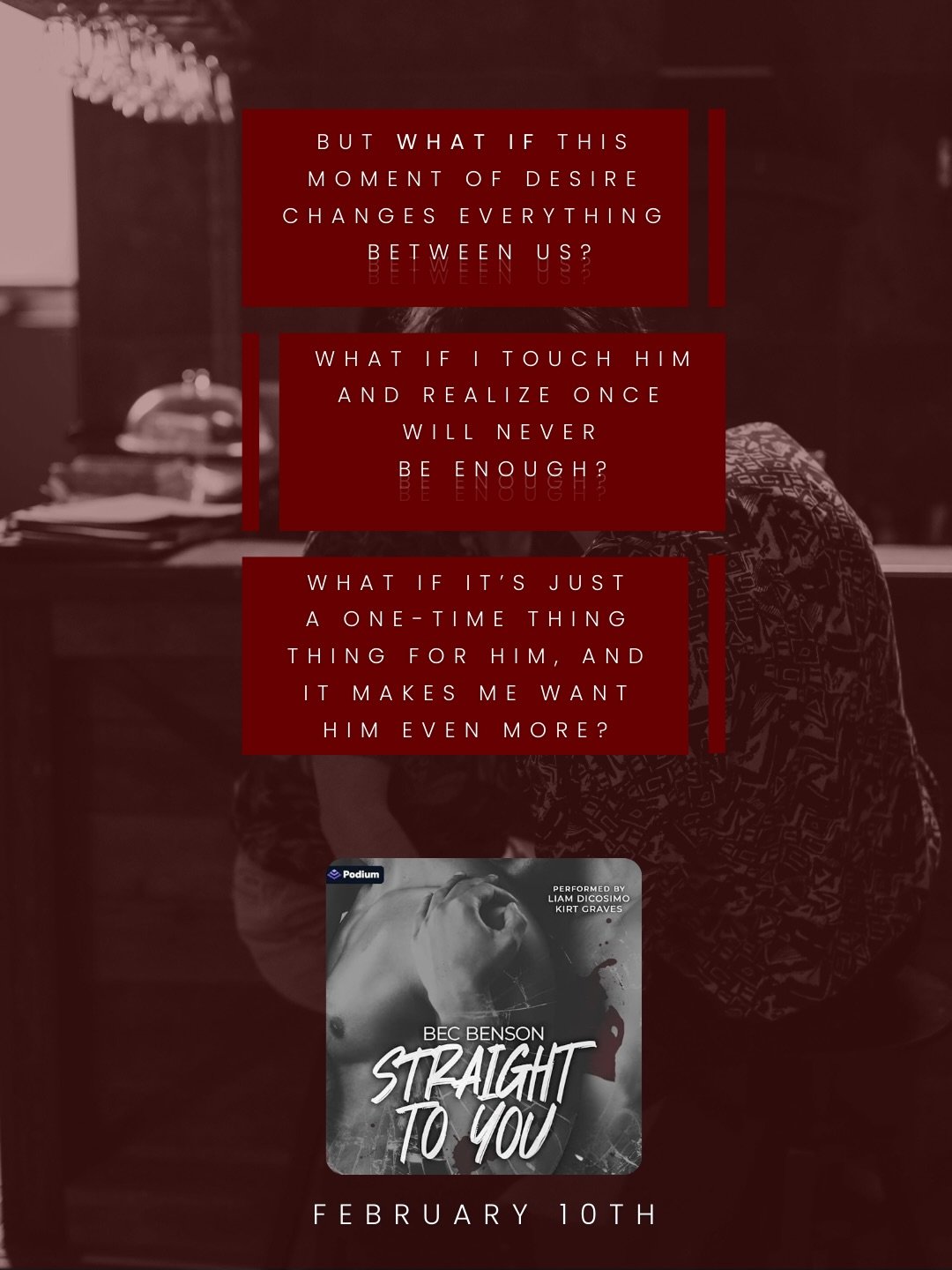 Read Straight to You now on KU ❤️&zwj;🔥 the audio is coming on Tuesday with Kirt Graves and Liam DiCosimo as Logan and Ryder!

Pre-order here: https://www.audible.com/pd/Straight-to-You-Audiobook/B0GC7BDCV2 

Vibes:
🎧 audiobook narrator MMC 
🫂 bes