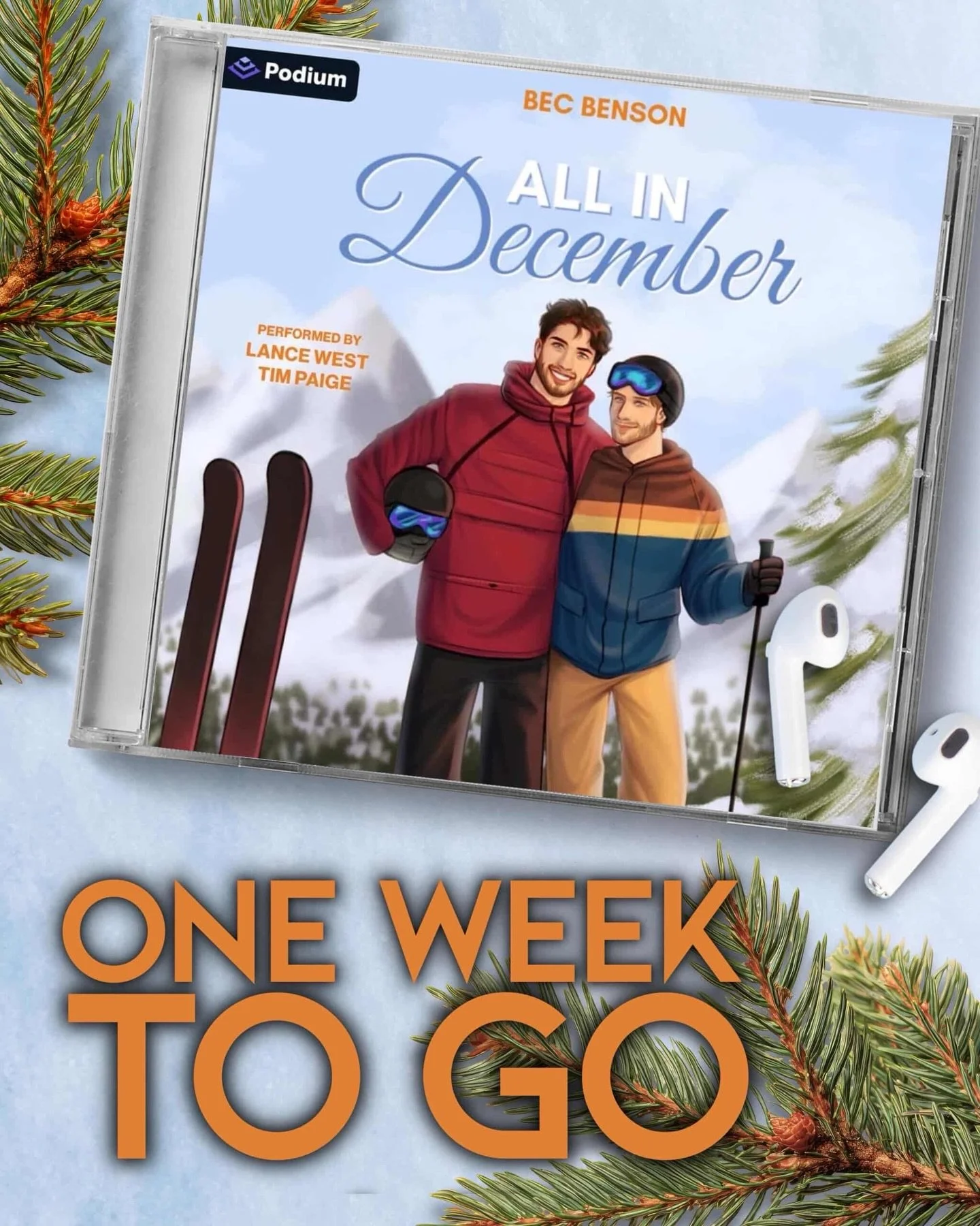Christmas in April anyone?! One week until All in December is live! 🎧❤️💚 

You can pre-order here: https://www.audible.com/pd/B0GT1WWWV9?source_code=ASSGB149080119000H&amp;share_location=pdp

❄️ single dads x2
🎿 Christmas + winter vibes 
❄️ only o