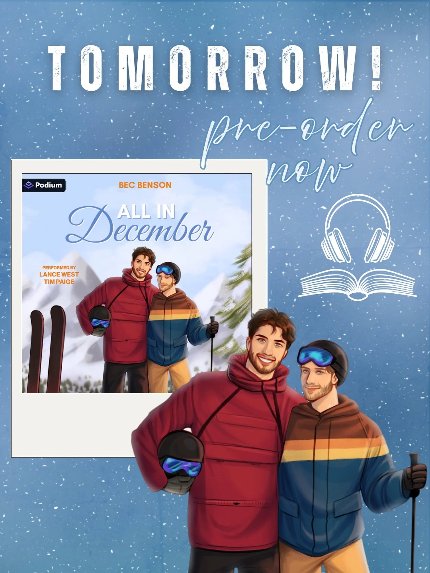 All in December audio releases TOMORROW! 🎉

Audio pre-order 🎧 https://www.audible.com/pd/B0GT1WWWV9?source_code=ASSGB149080119000H&amp;share_location=pdp 

Book (also on sale right now!!) 👉 https://books2read.com/u/3RZe6j 

Caleb❤️&zwj;🔥

I&rsquo