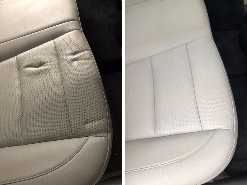 Car seat refinish and dent removal.
