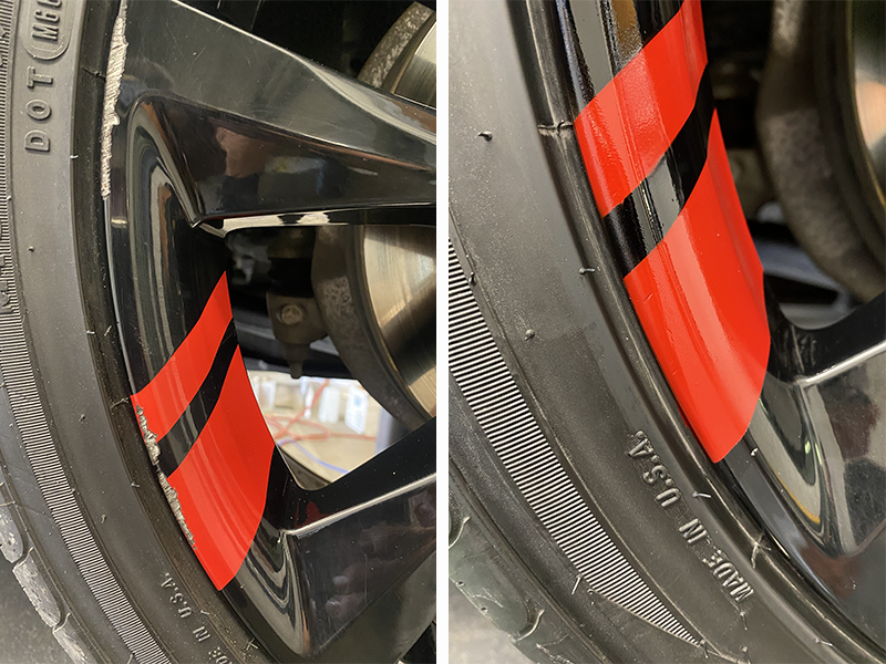 Two-toned rim repair.