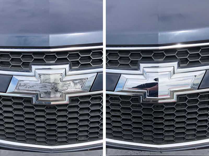 Front emblem restoration