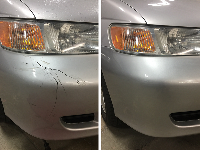 Cracked bumper repair.