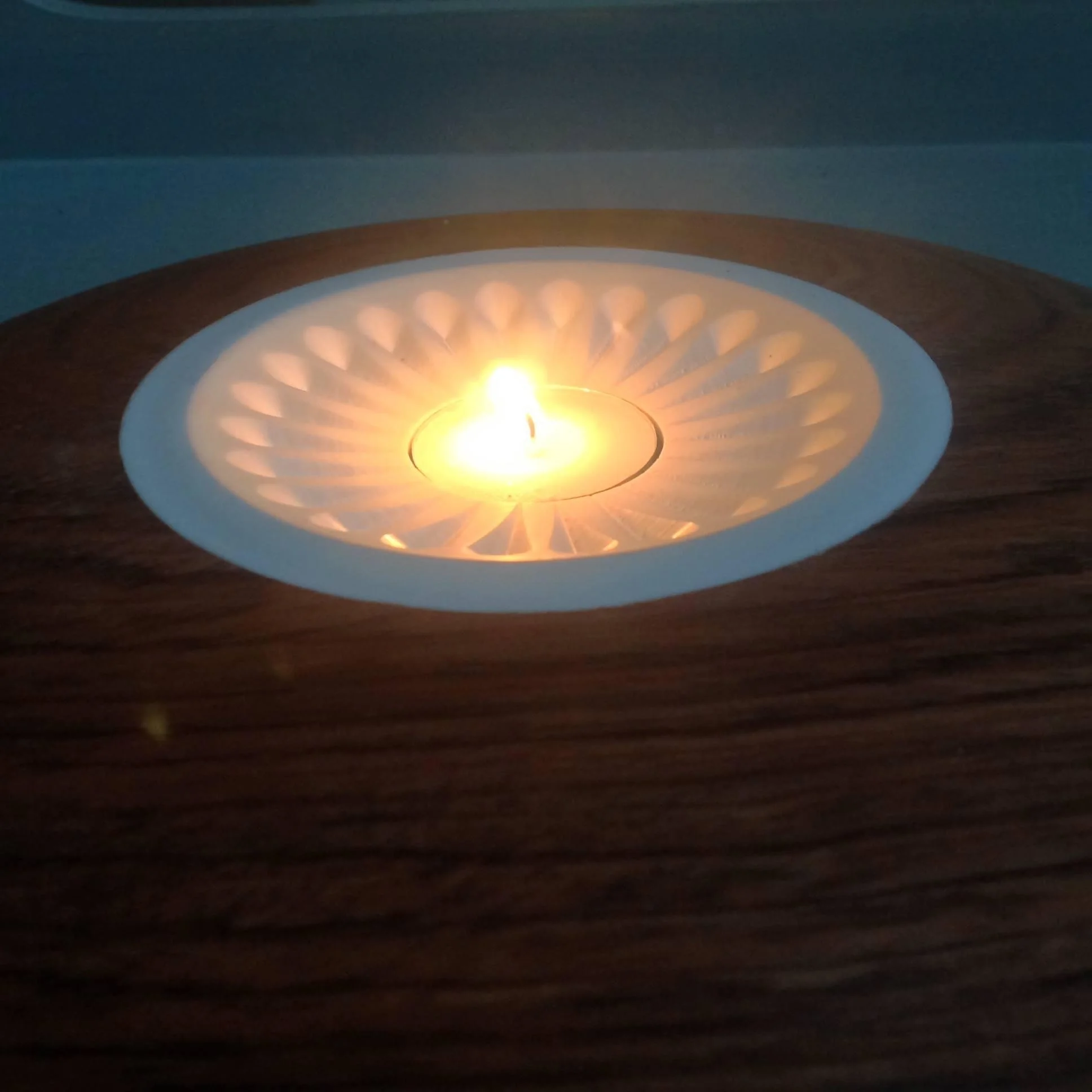  Tea Light Holder, Jatoba, Corian 