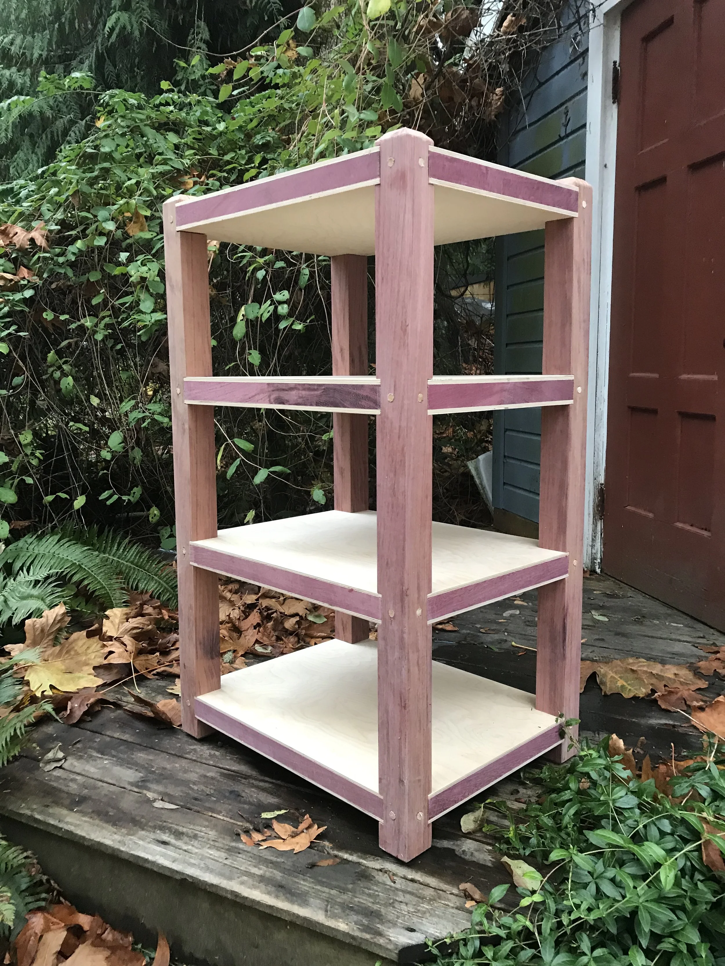  Stereo Stand, Purple Heart, Plywood 