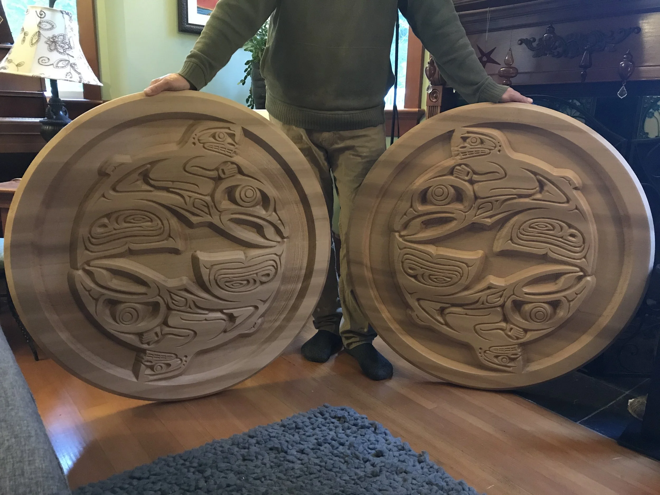  Decorative Wall Hangings, Carved Cedar, 1m 