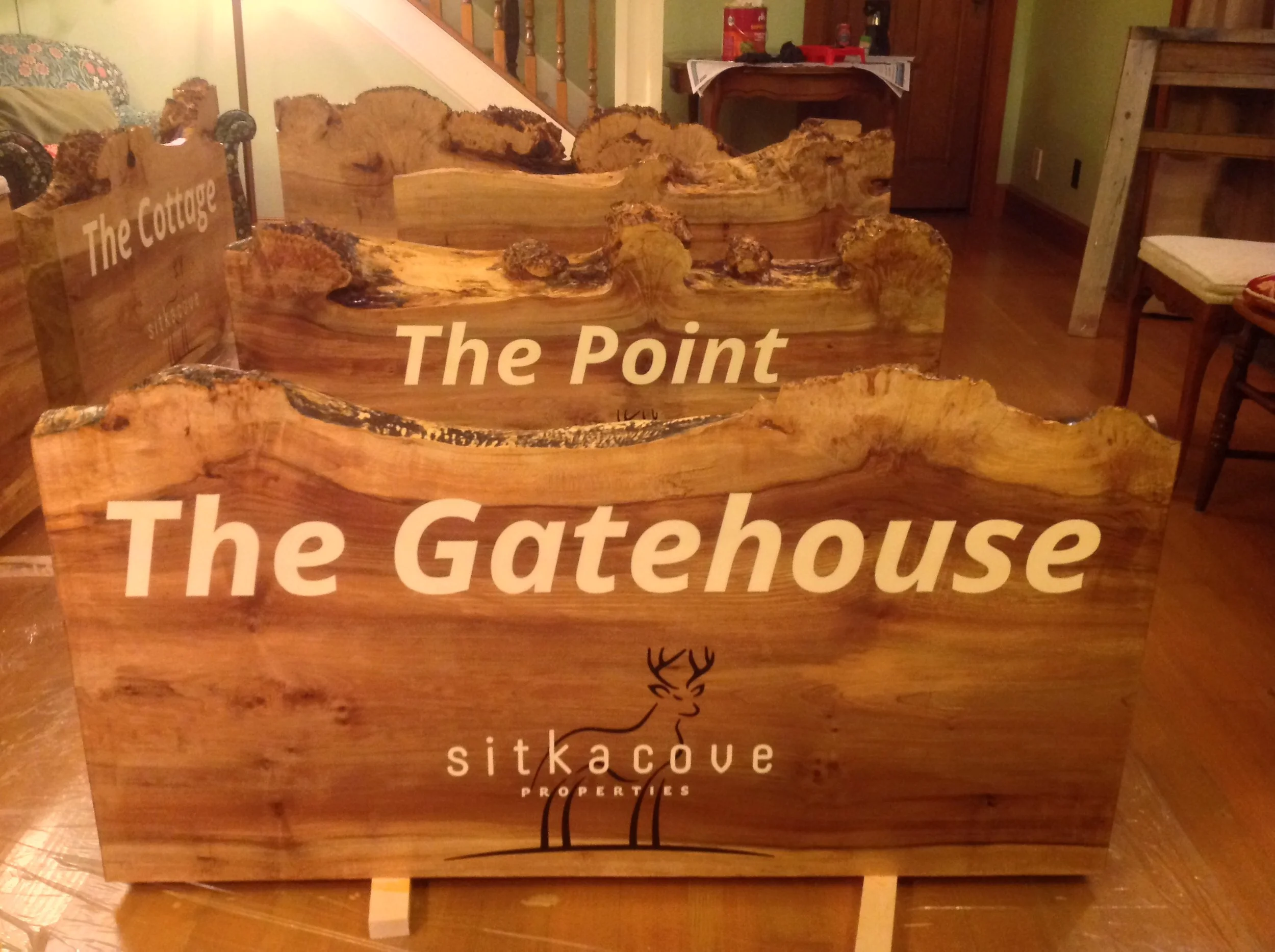  Signage, Live Edge Maple, Epoxy Inlay, 1.2m 