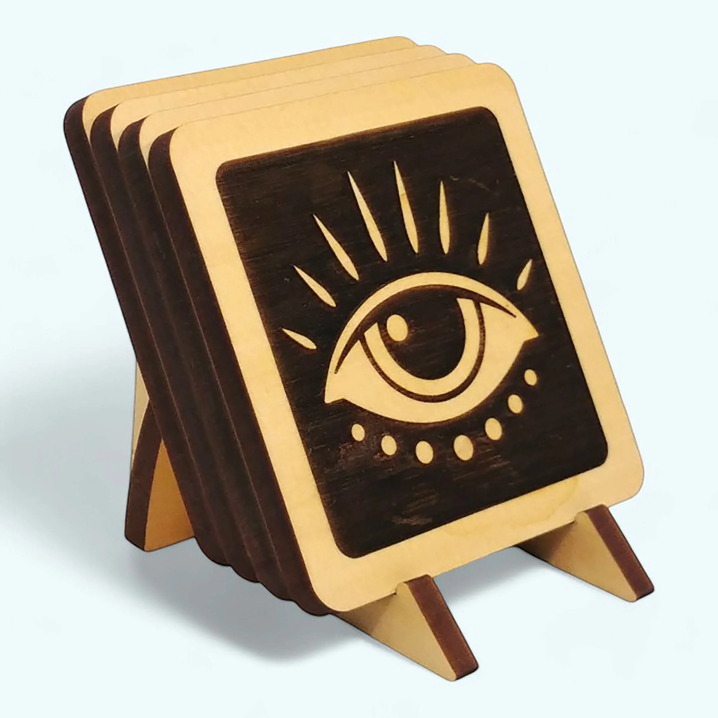Coasters Yellow Cedar All Seeing Eye.jpg
