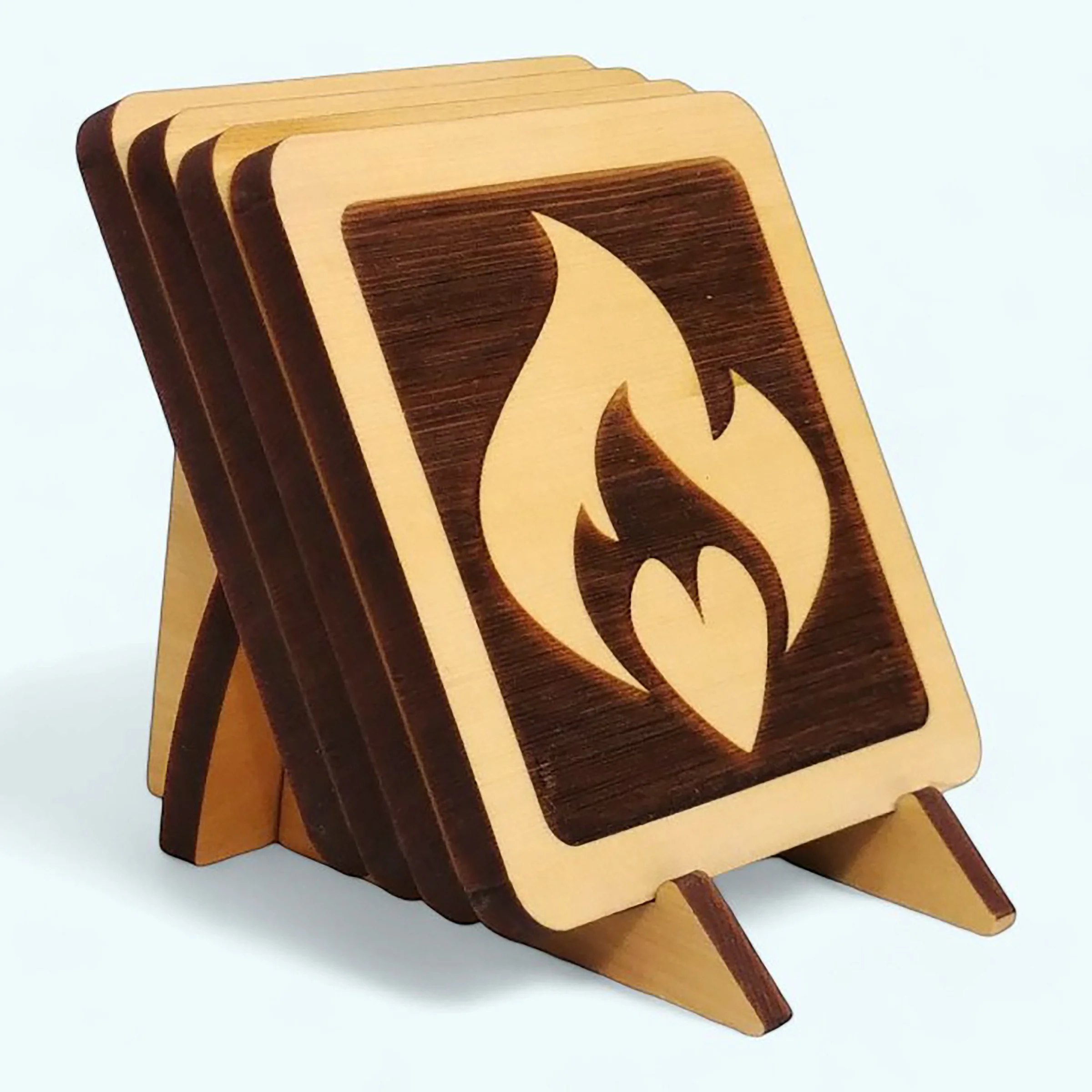 Coasters Yellow Cedar Heart Flame.jpg