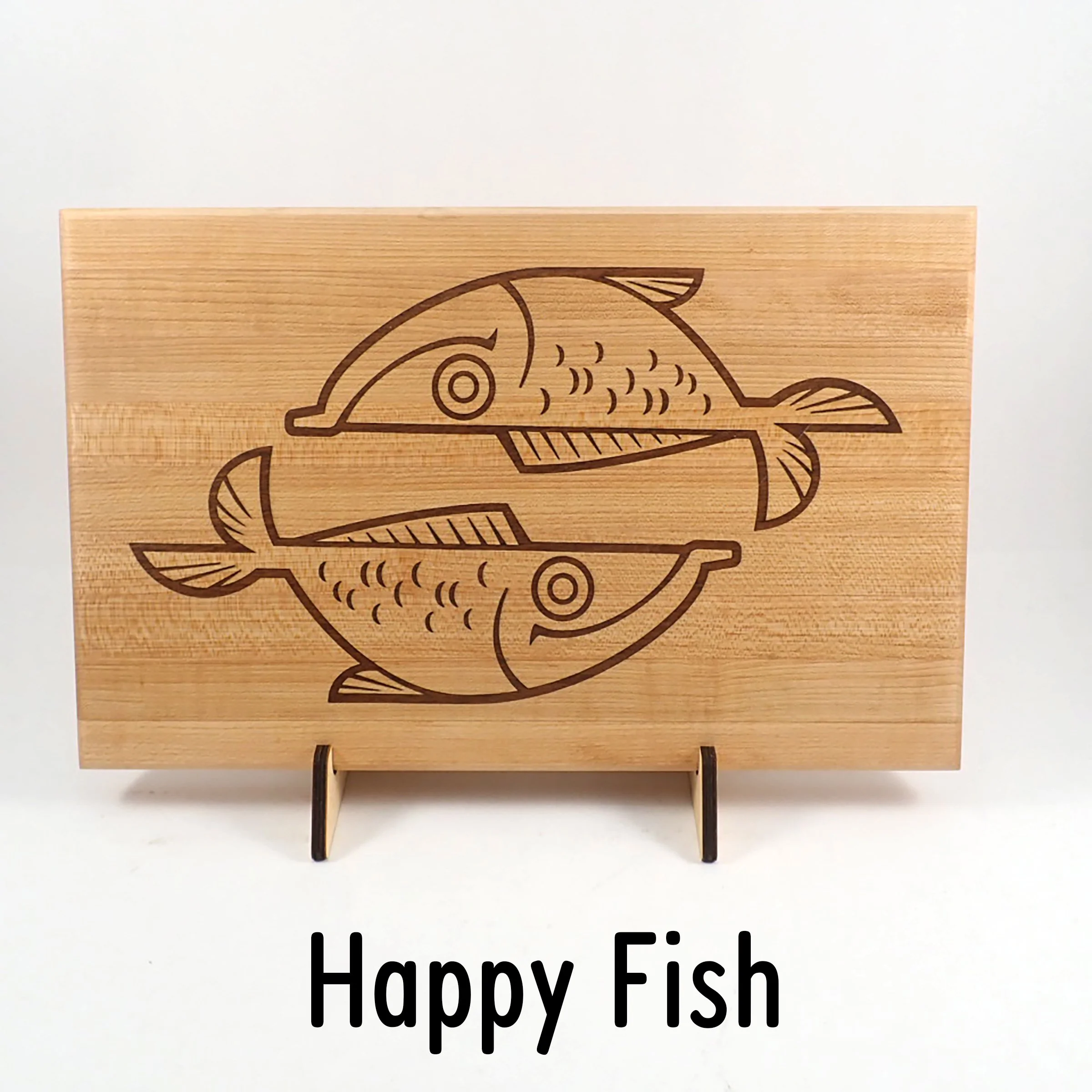 Maple Cutting Board Inlaid Sapele Fish Display