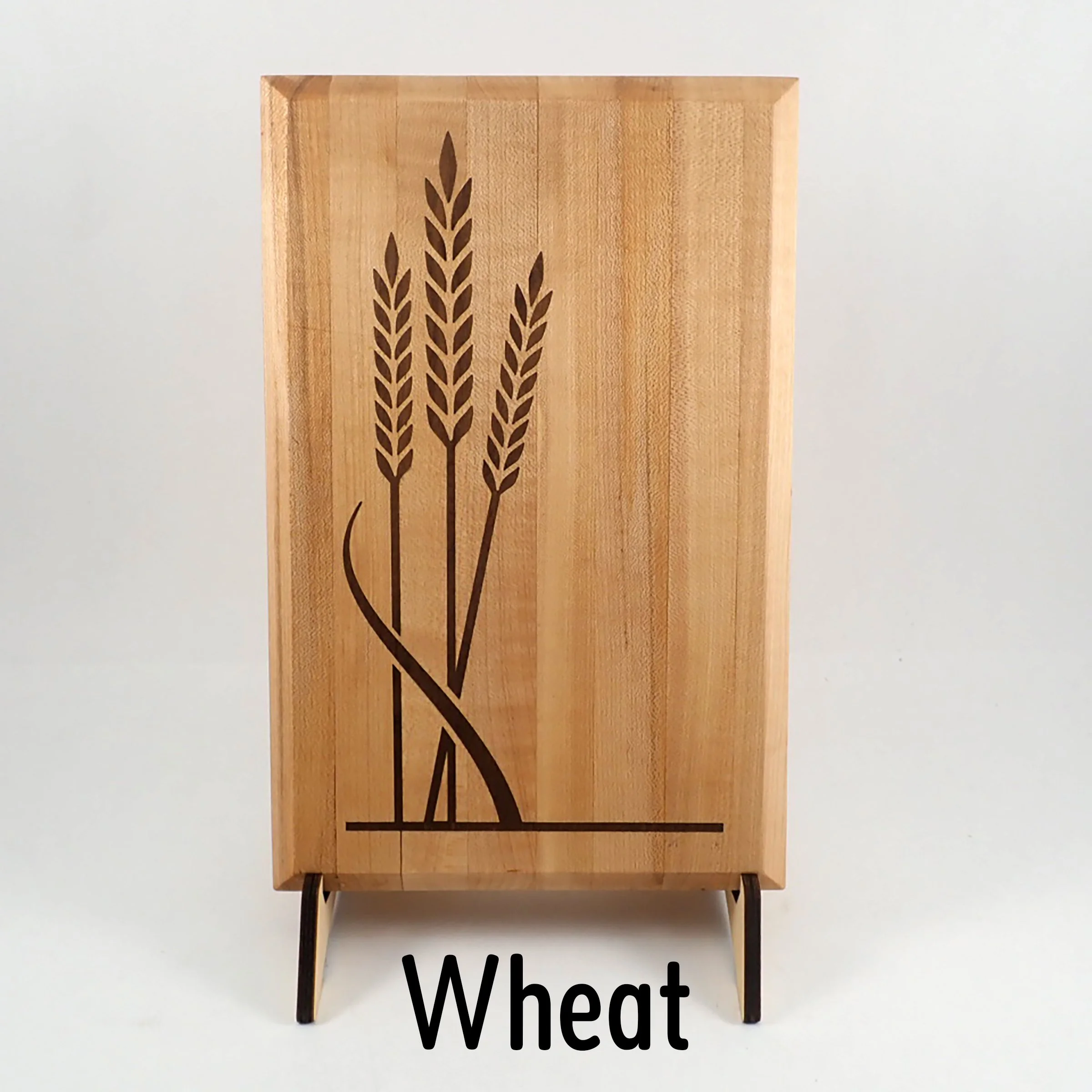 Maple Cutting Board Inlaid Walnut Wheat Display