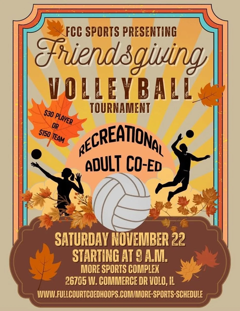 🔥 TOURNAMENT TOMORROW 🔥

Cannot wait to get everyone on the court for our first-ever FCC Volleyball tournament! Energy is going to be HIGH, the matchups are awesome, and every team is guaranteed a full morning of games. Bring the vibes, bring the h