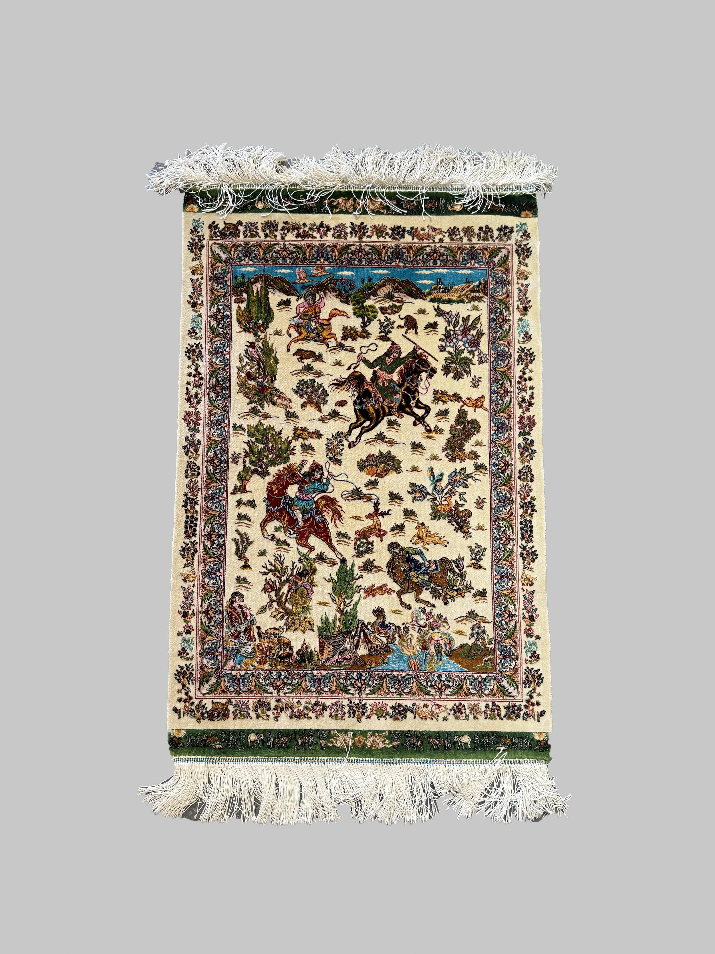 Cream Warrior Bamboo Silk Carpet