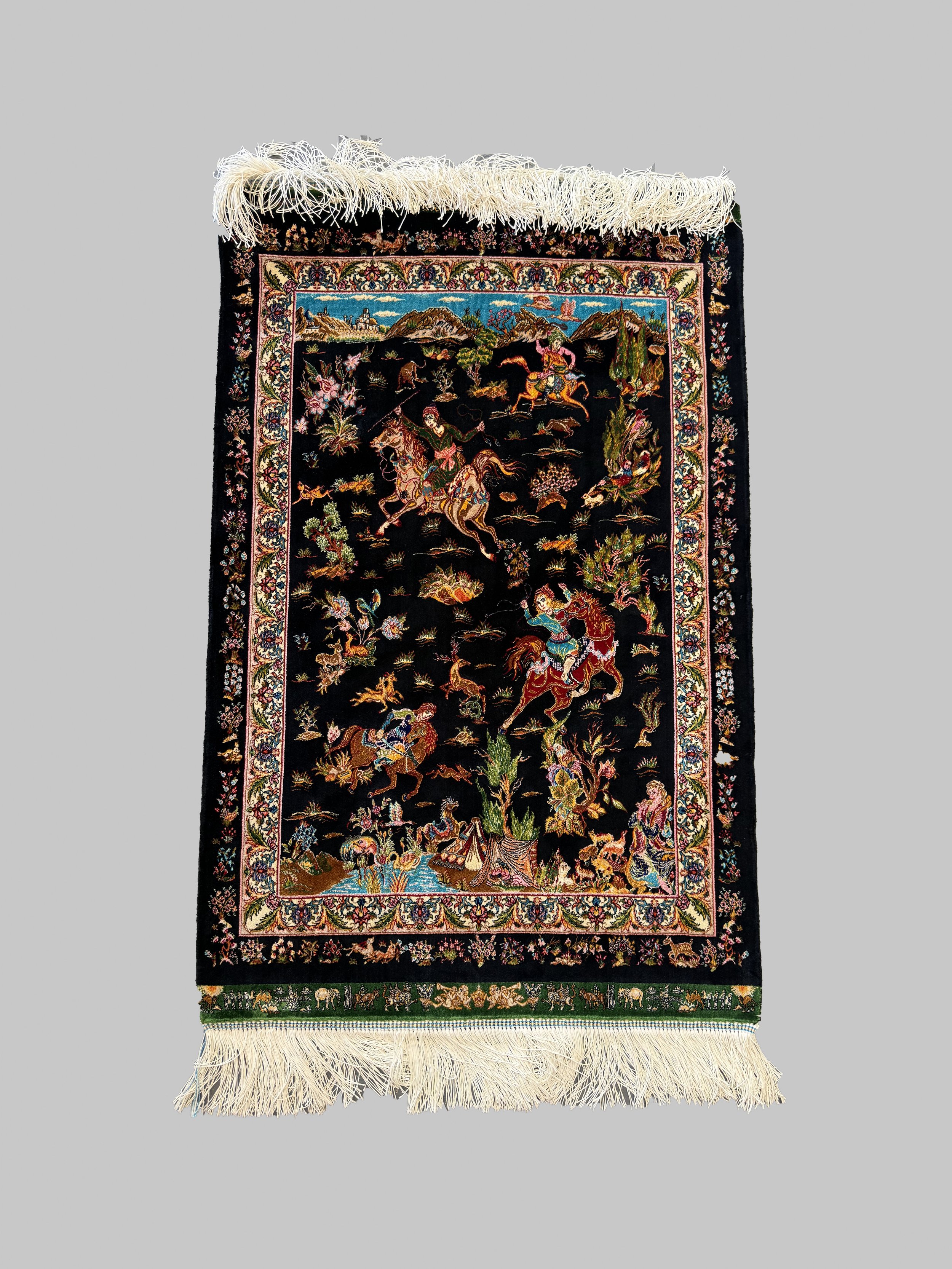 Midnight Warrior Bamboo Silk Carpet